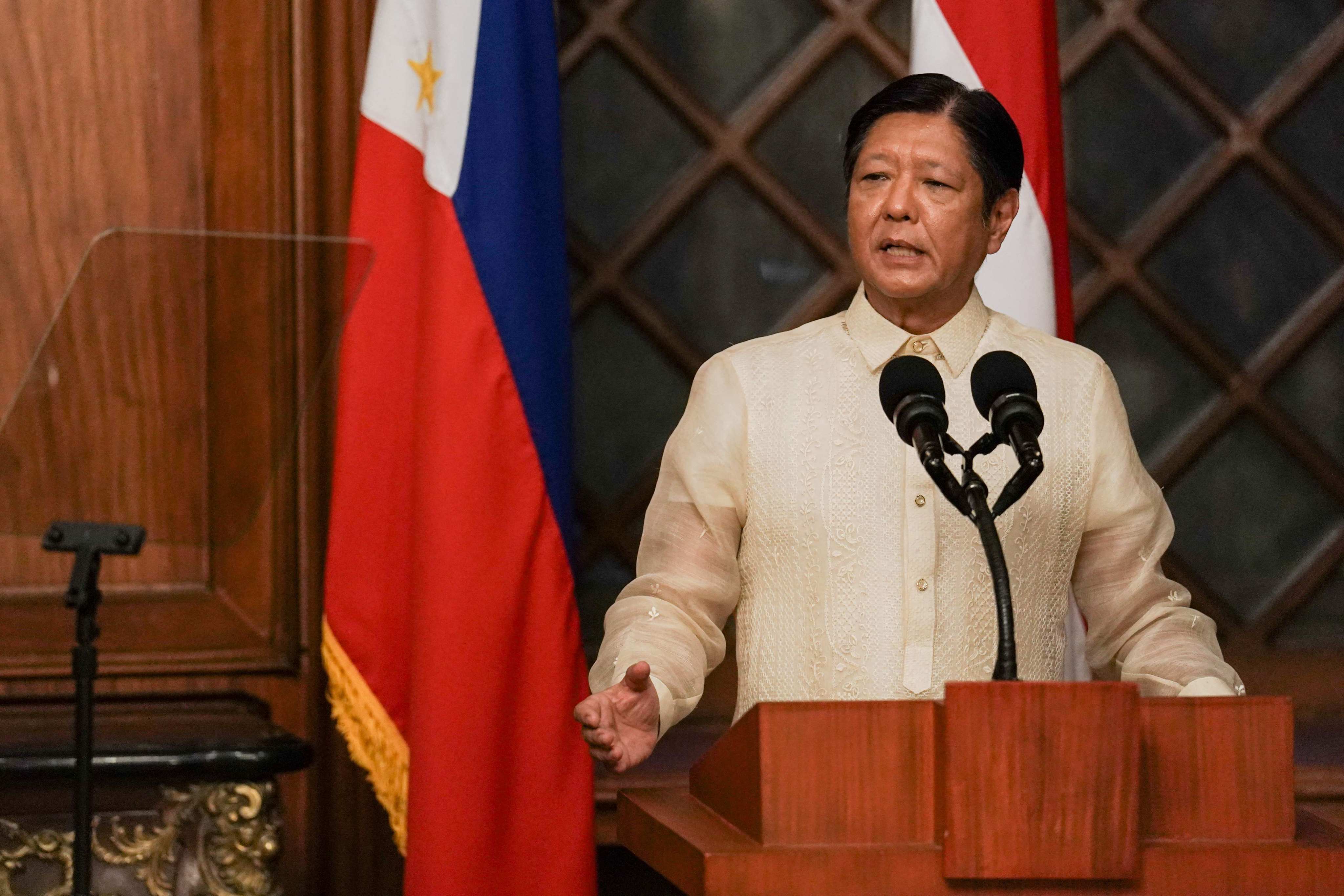 Philippine President Ferdinand Marcos Jnr at the Malacanang Palace in Manila on August 15. Photo: AFP