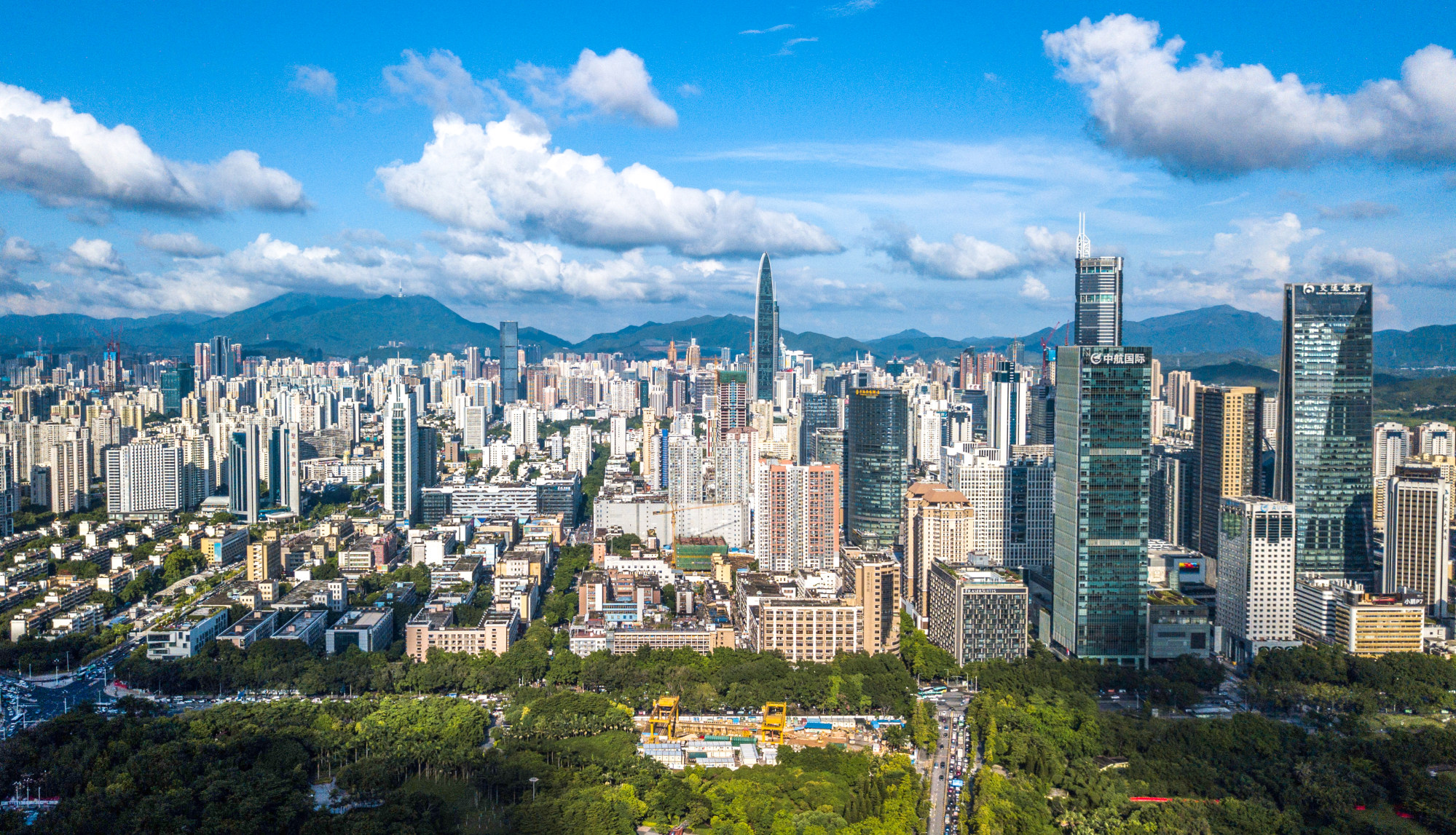 An aerial photo taken on August 13, 2020, shows Shenzhen, in south China’s Guangdong Province. Photo: Xinhua