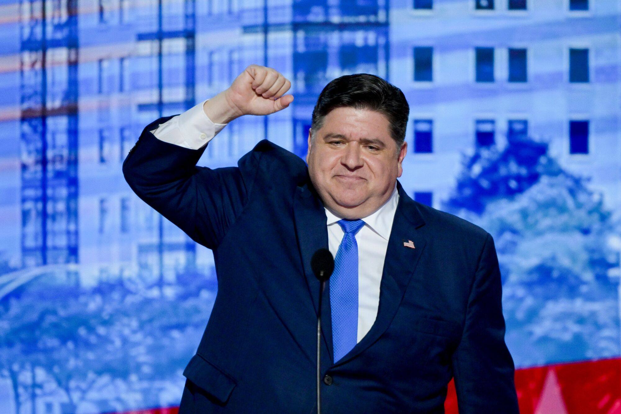 J.B. Pritzker, governor of Illinois, during the Democratic National Convention (DNC) at the United Center in Chicago, Illinois, US, on August 20. Photo: Bloomberg