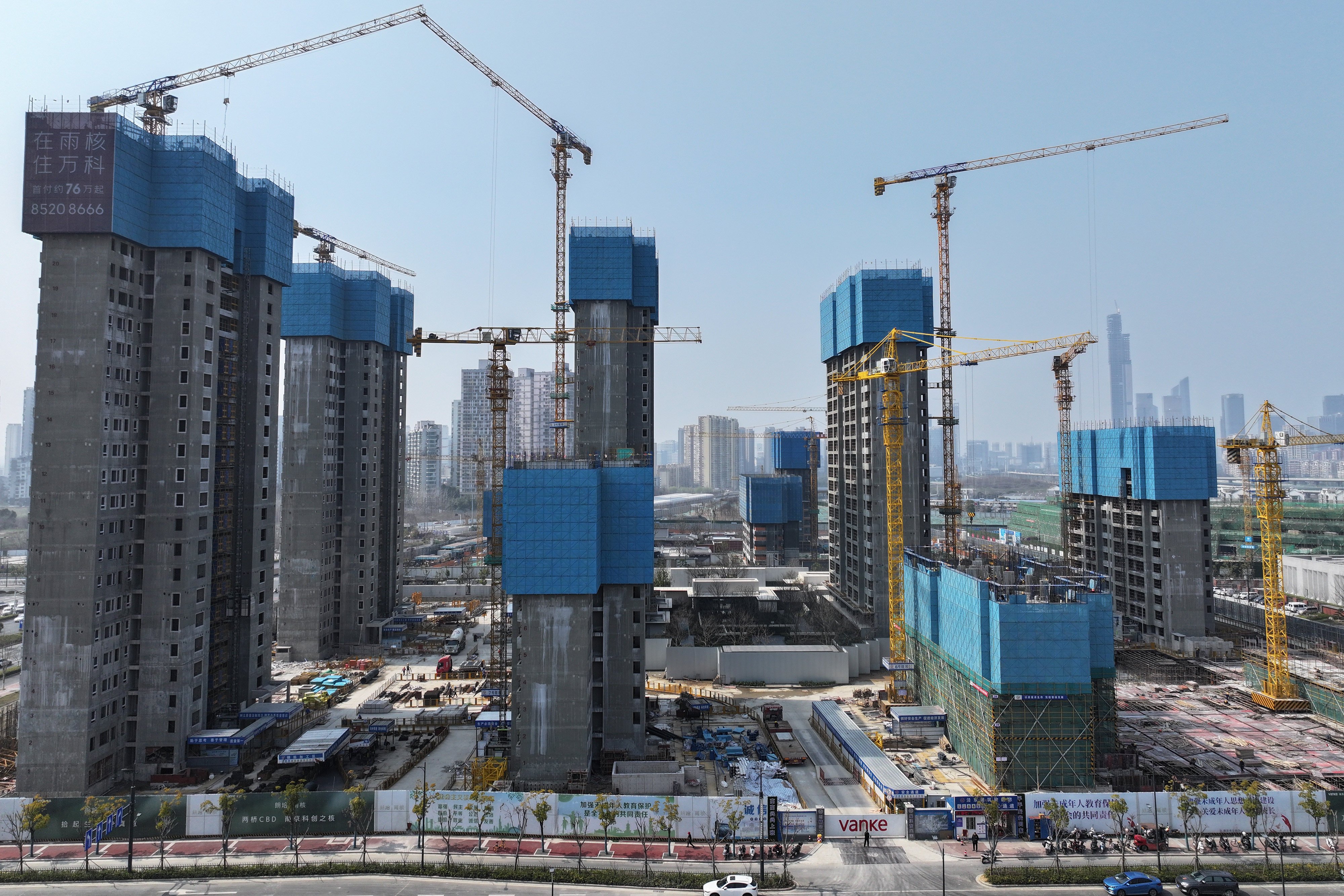 A China Vanke residential project under construction in Nanjing, Jiangsu province, China, on March 12, 2024. Photo: Getty Images