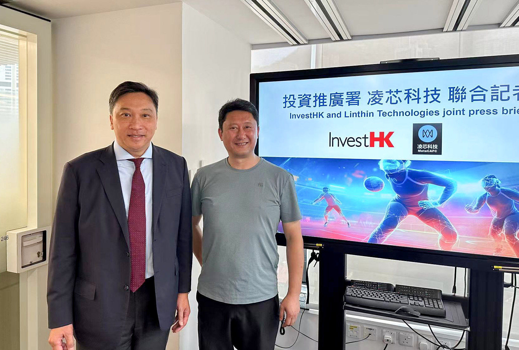 Justin Zhao (left) and Andy Wong during a media conference on August 23, 2024. Photo: Eric Jiang