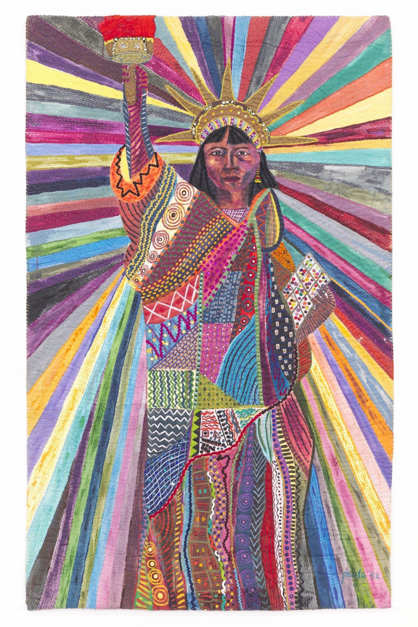 LA Liberty, a 1992 piece by Filipino artist Pacita Abad. Photo: Max McClure

