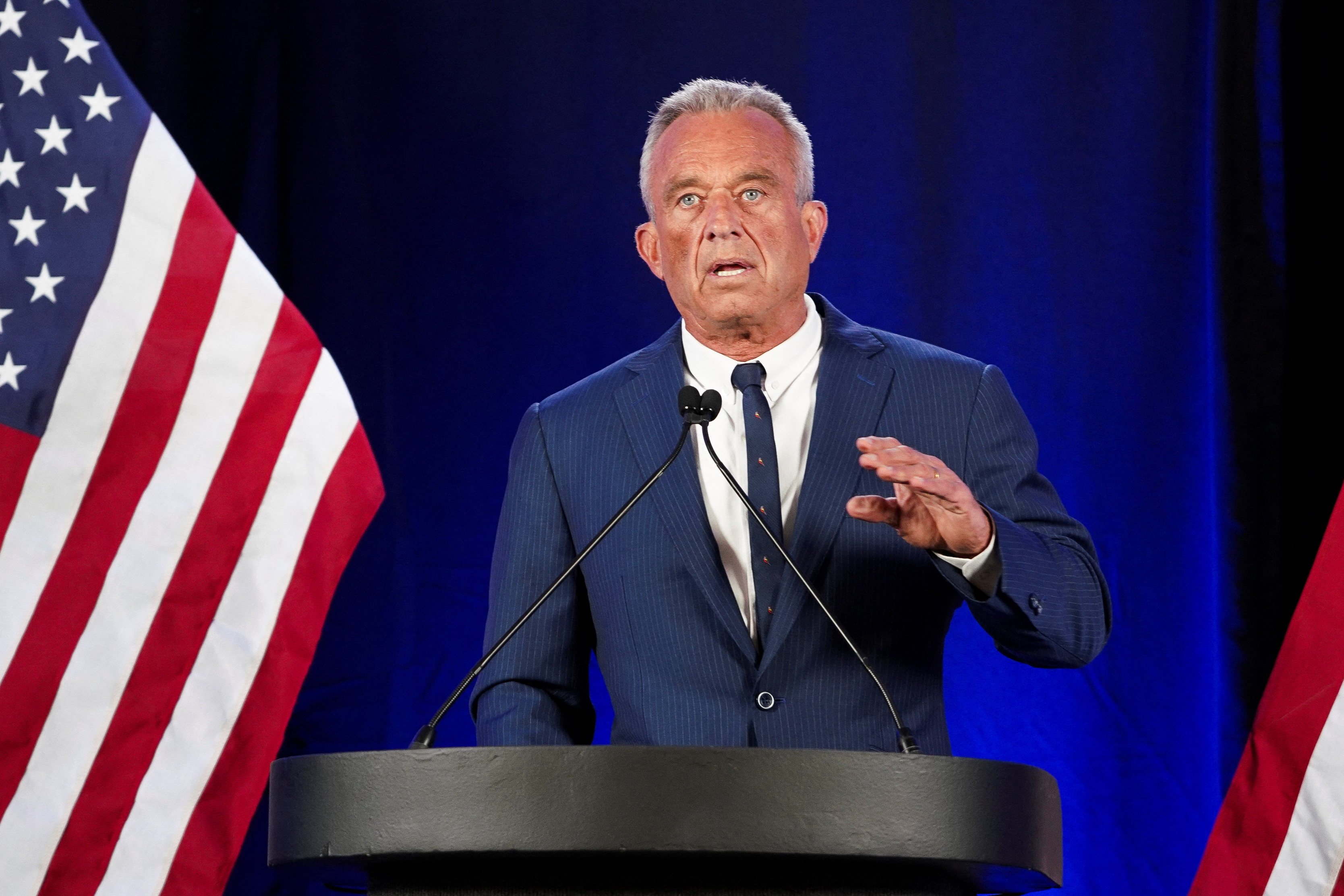 Independent US presidential candidate Robert F. Kennedy Jnr makes an announcement on the future of his campaign in Phoenix, Arizona, on Friday. Photo: Reuters