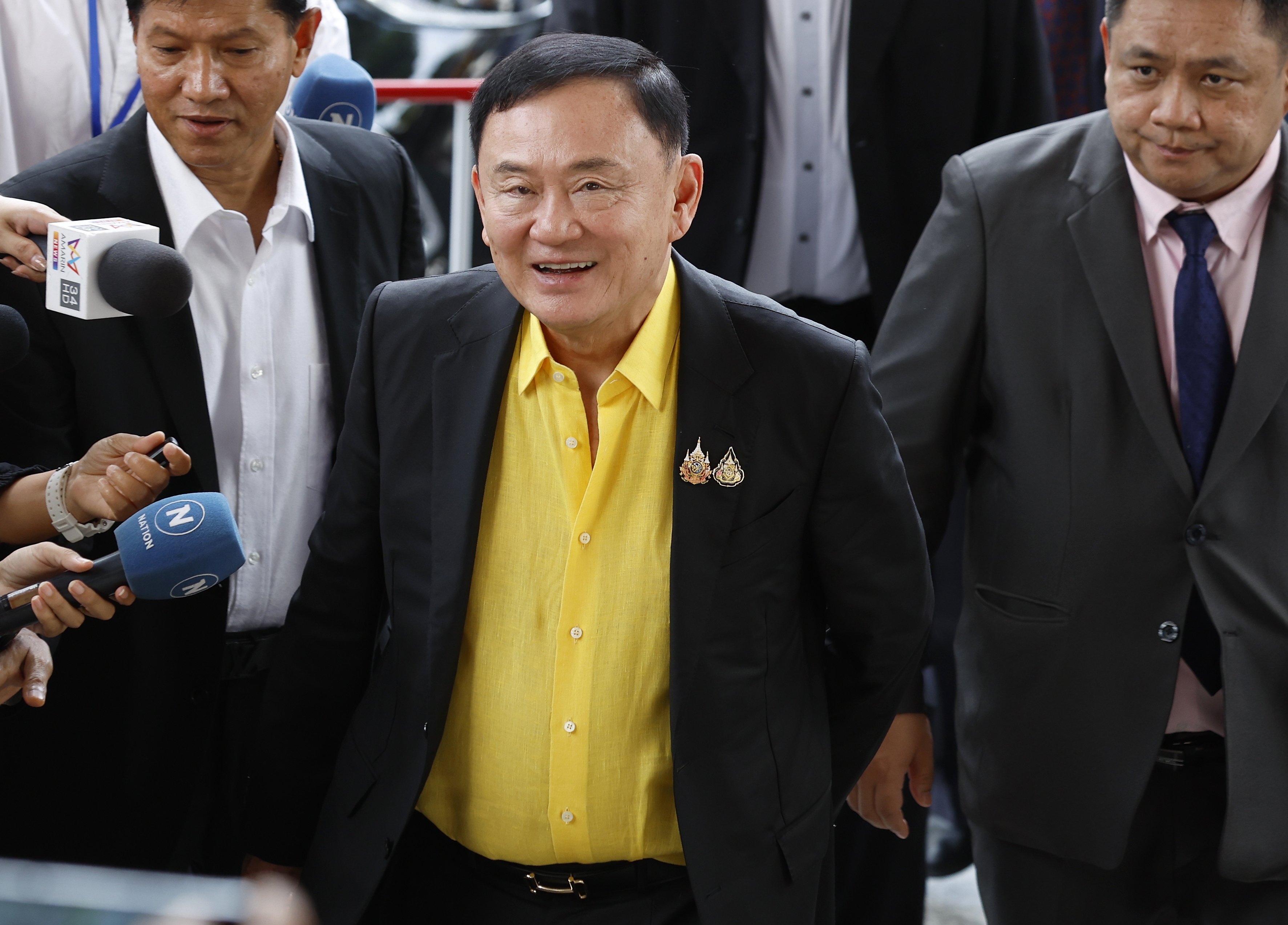 Former Thai Prime Minister Thaksin Shinawatra arrives to face charges of insulting the monarchy at the Criminal Court in Bangkok, Thailand, on August 19, 2024. Photo: EPA-EFE