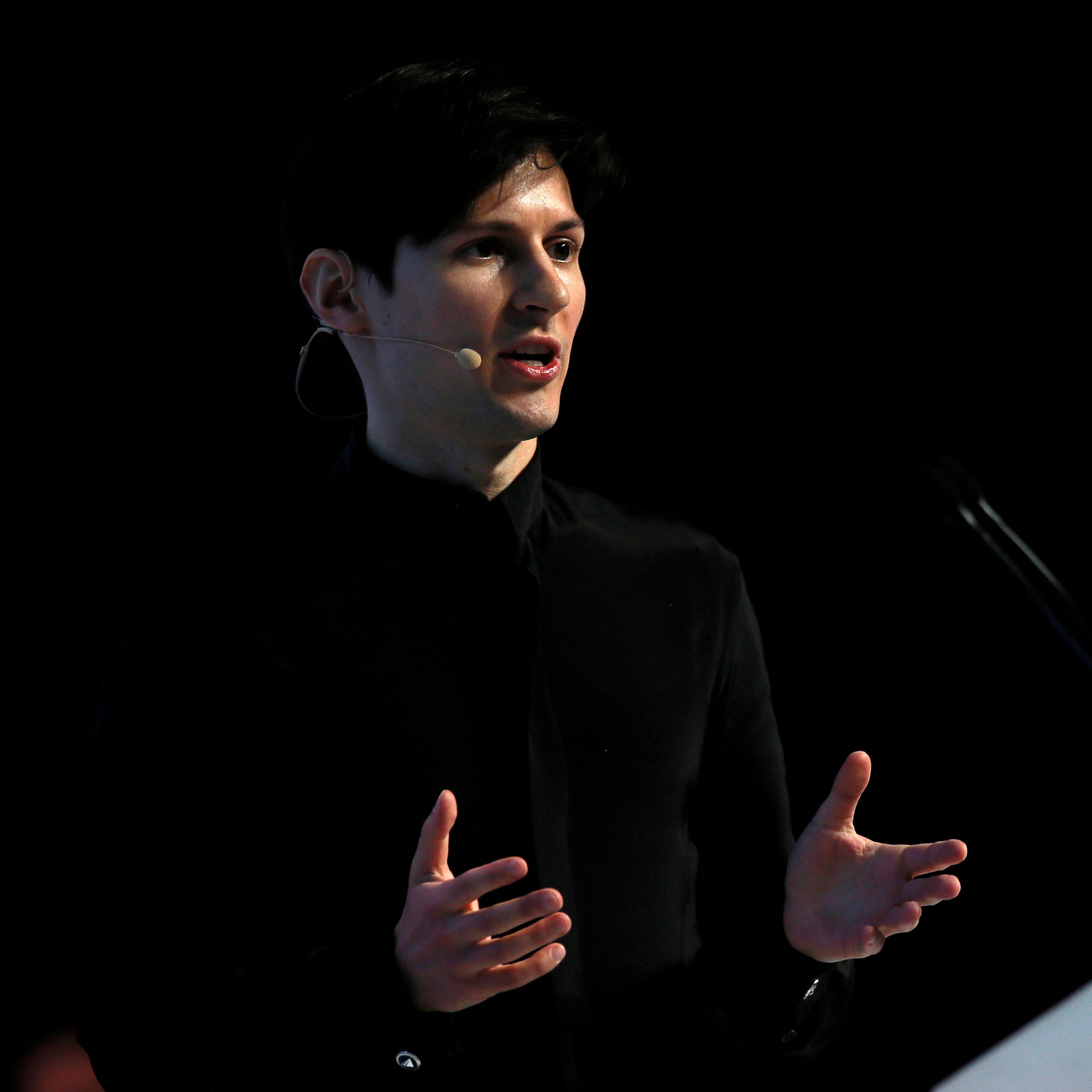 Telegram CEO Pavel Durov delivers a keynote speech during the Mobile World Congress in Barcelona, Spain, in February 2016. Photo: Reuters