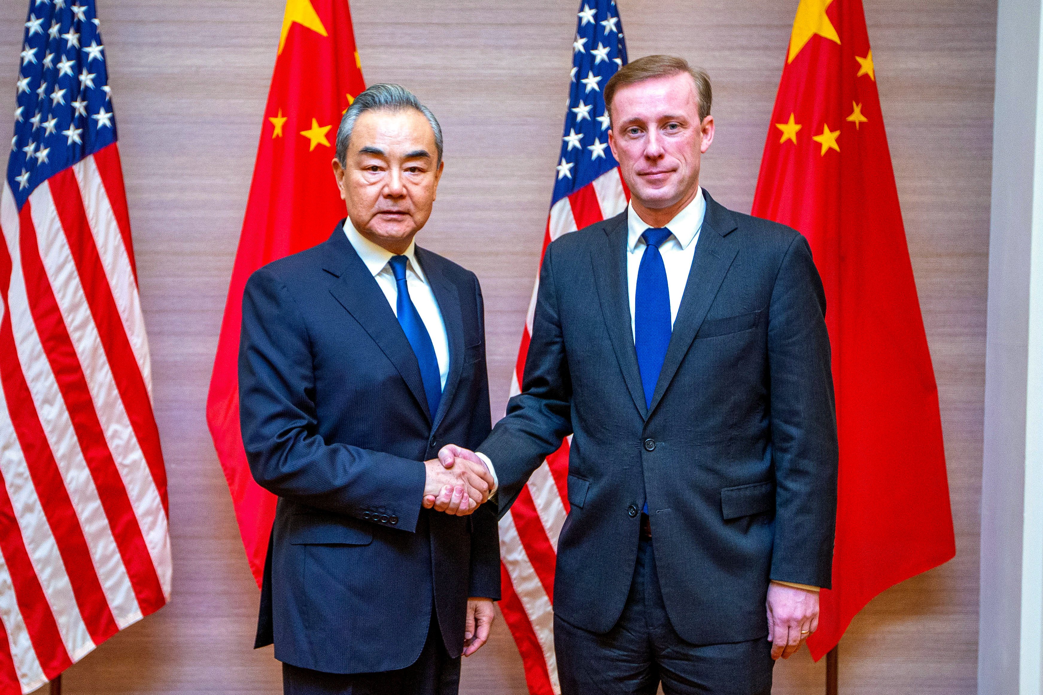 China’s top diplomat Wang Yi (left) shakes hands with White House adviser Jake Sullivan in Bangkok, Thailand in January. Photo: Xinhua