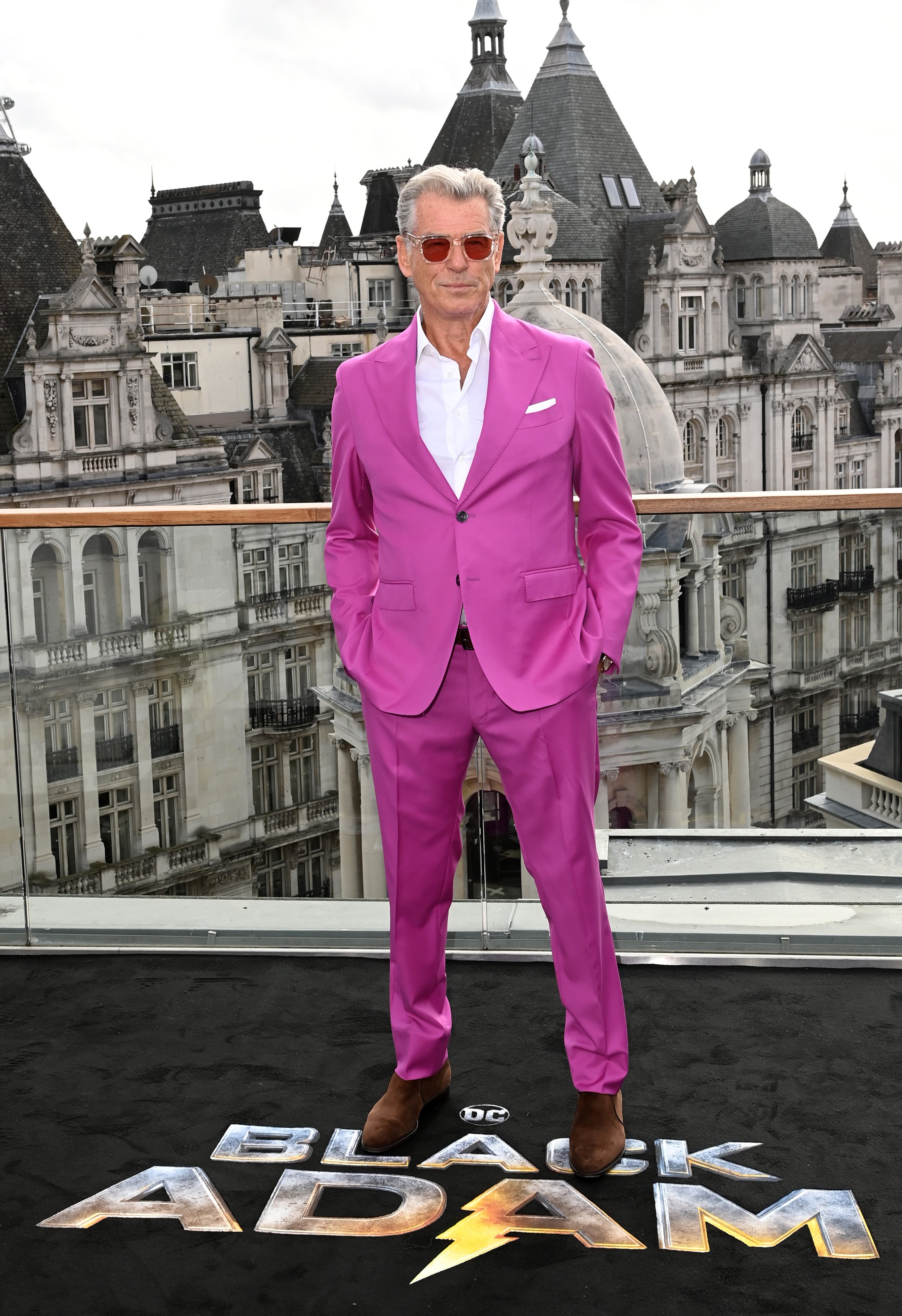 Pierce Brosnan at the Black Adam photocall in October 2022 in London. Photo: Getty Images