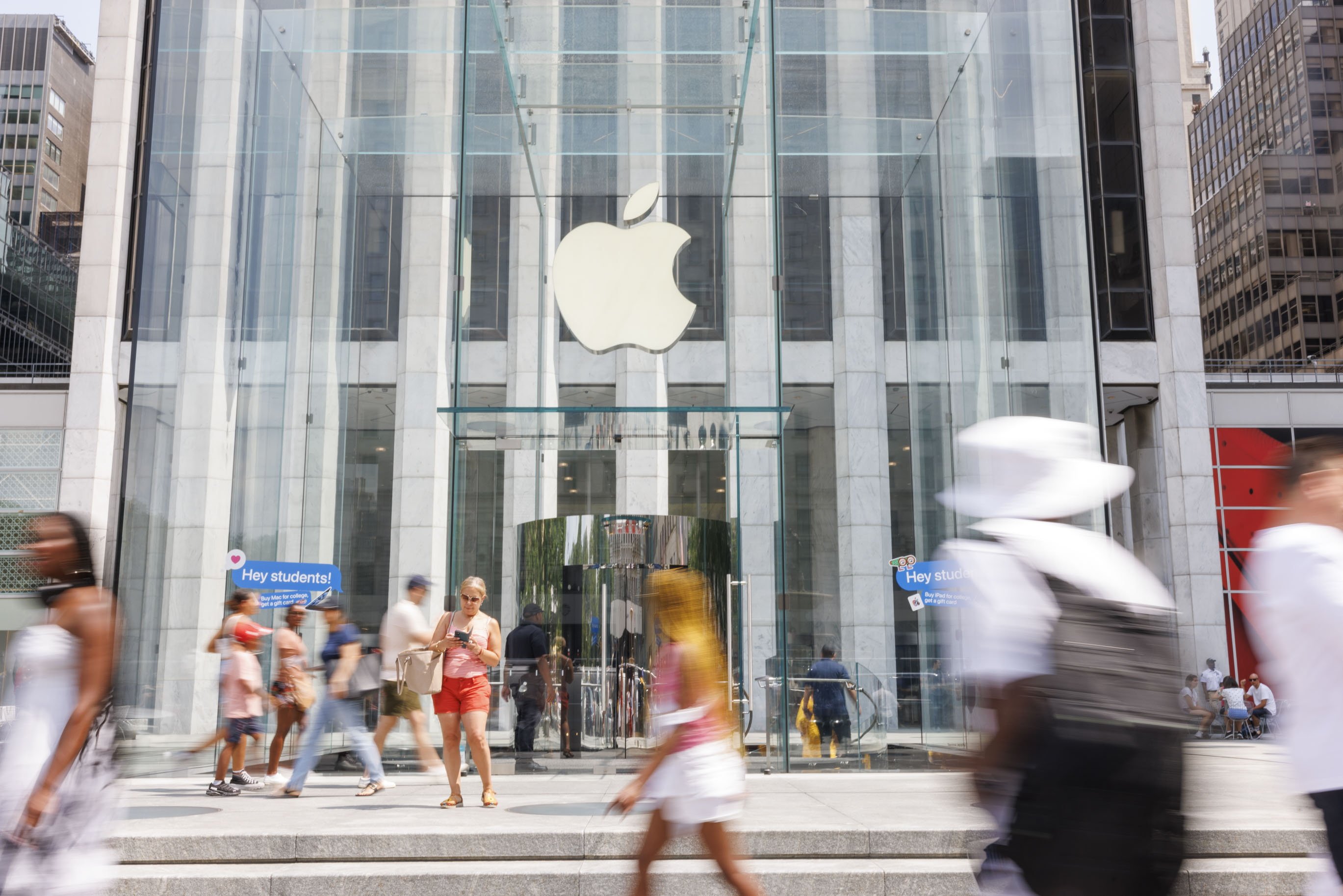 The Apple Store on Fifth Avenue in New York. Apple is set to unveil its next iPhone series in September. Photo: EPA-EFE