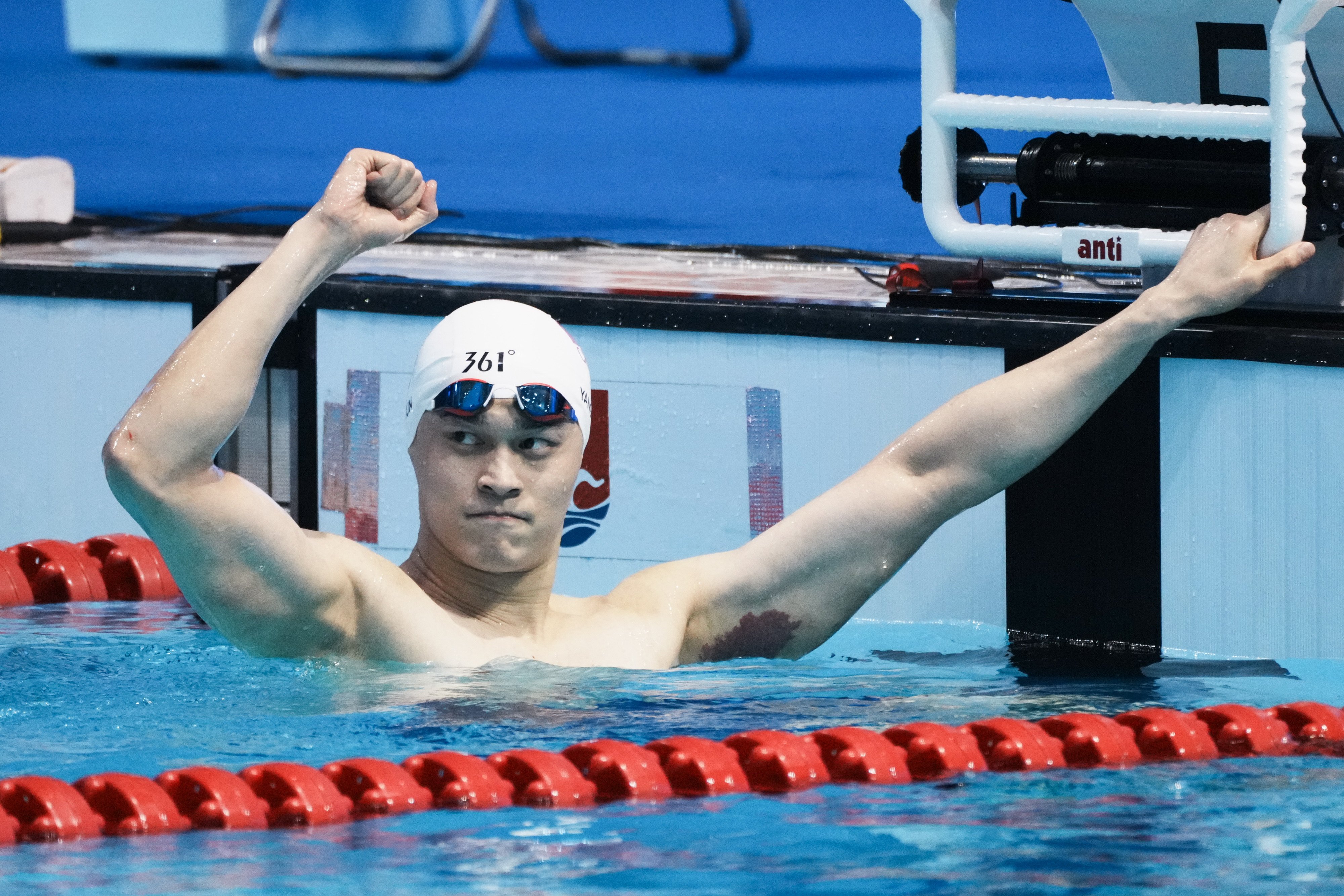 Sun Yang, 32, won the 400 metres freestyle final at the National Summer Swimming Championships in Hefei on Sunday with a time of 3 minutes and 49.58 seconds. Photo: Xinhua