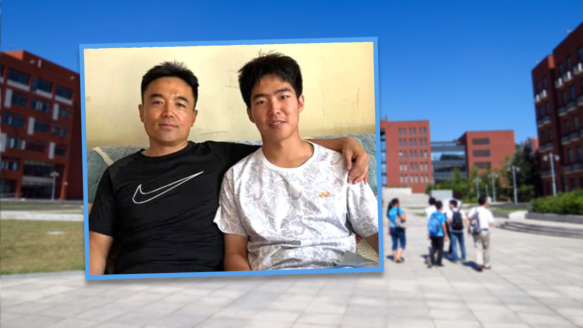 A 47-year-old father in China has passed a key university entrance examination at the same time as his son after the pair studied alongside each other. Photo: SCMP composite/Shutterstock/Sina