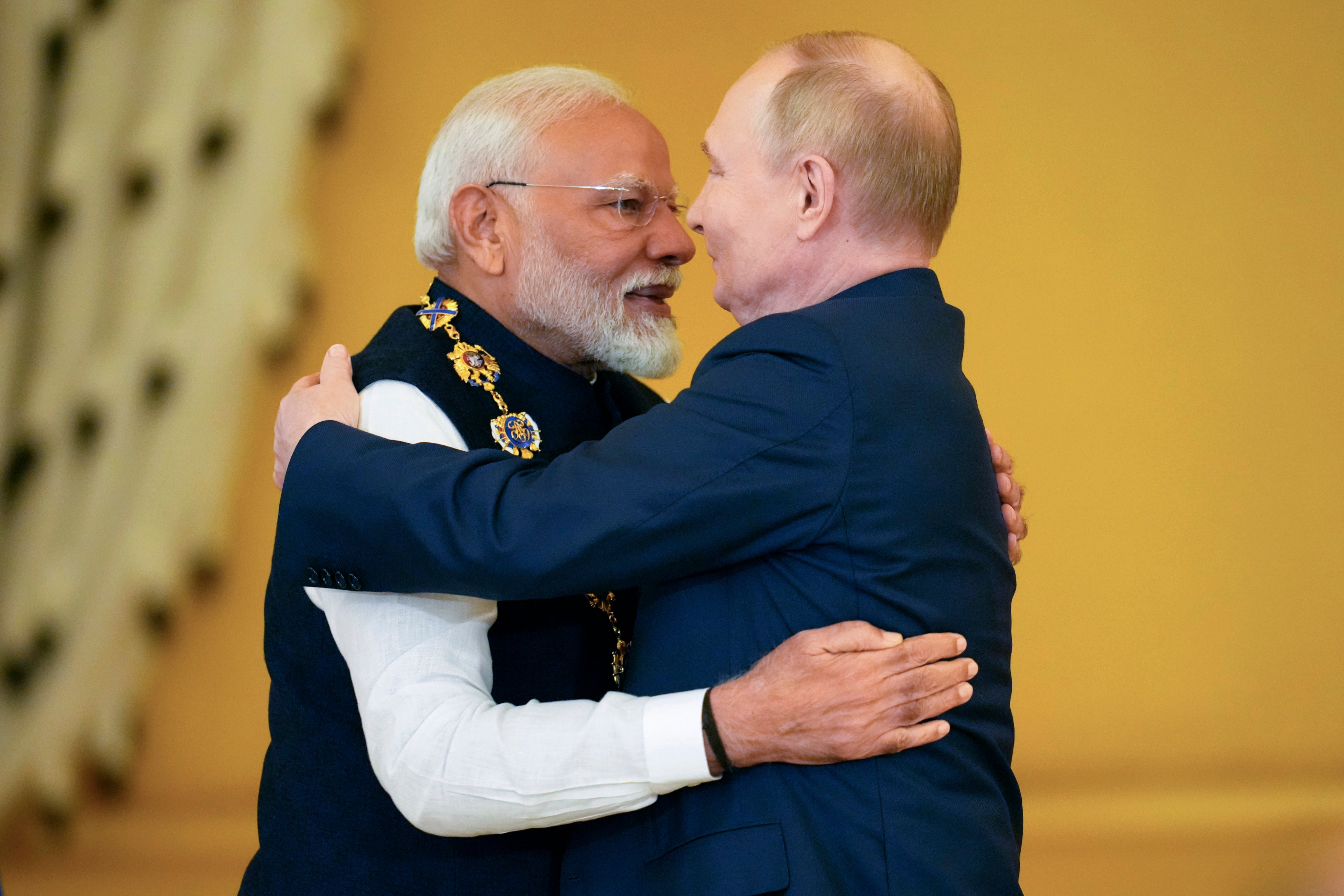 India’s Narendra Modi told Russia’s Vladimir Putin to push for a swift end to the war in Ukraine. Photo: AP