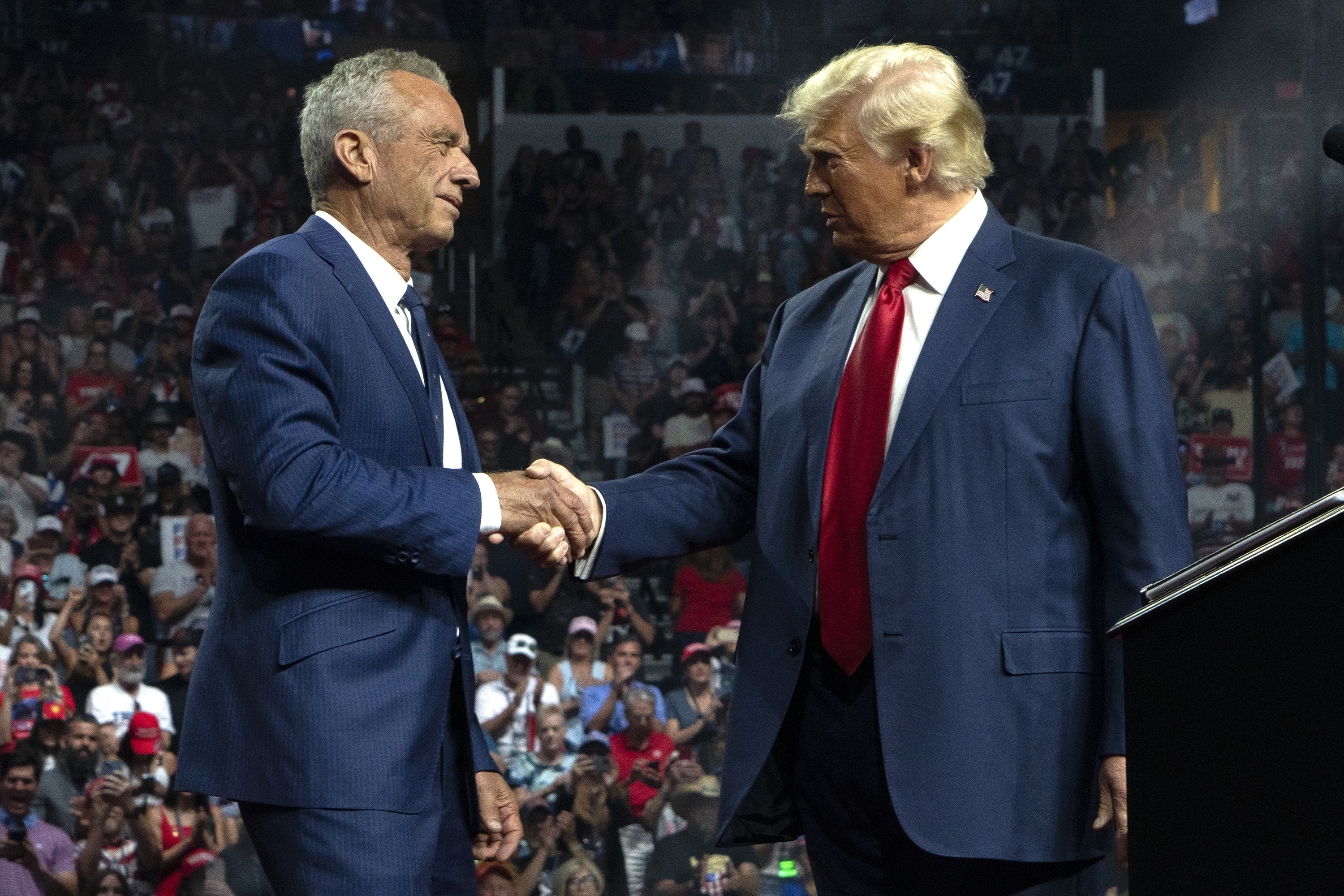 Robert F. Kennedy Jnr, left, and Donald Trump. Photo: Getty Images via TNS