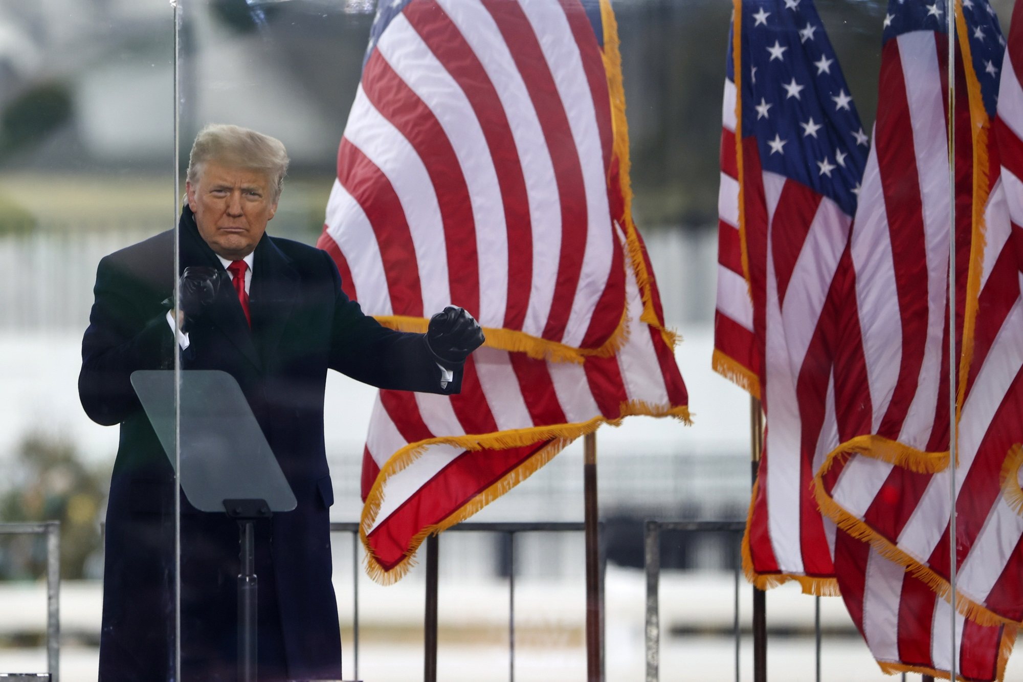 Then-President Donald Trump rallies supporters on January 6, 2021, in Washington. File photo: TNS