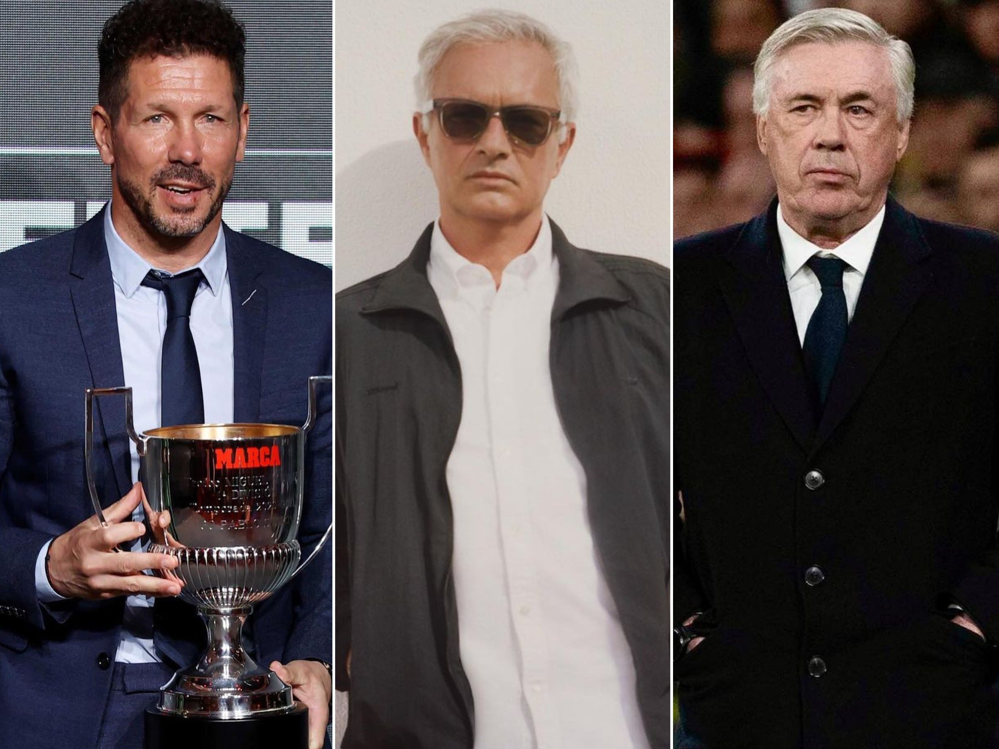 Eight richest soccer managers in the world in 2024: net worths, ranked – including from left, Argentina’s Diego Simeone, Portugal’s José Mourinho and Italy’s Carlo Ancelotti. Photos: @simeone, @adidasoriginals, @mrancelotti/Instagram