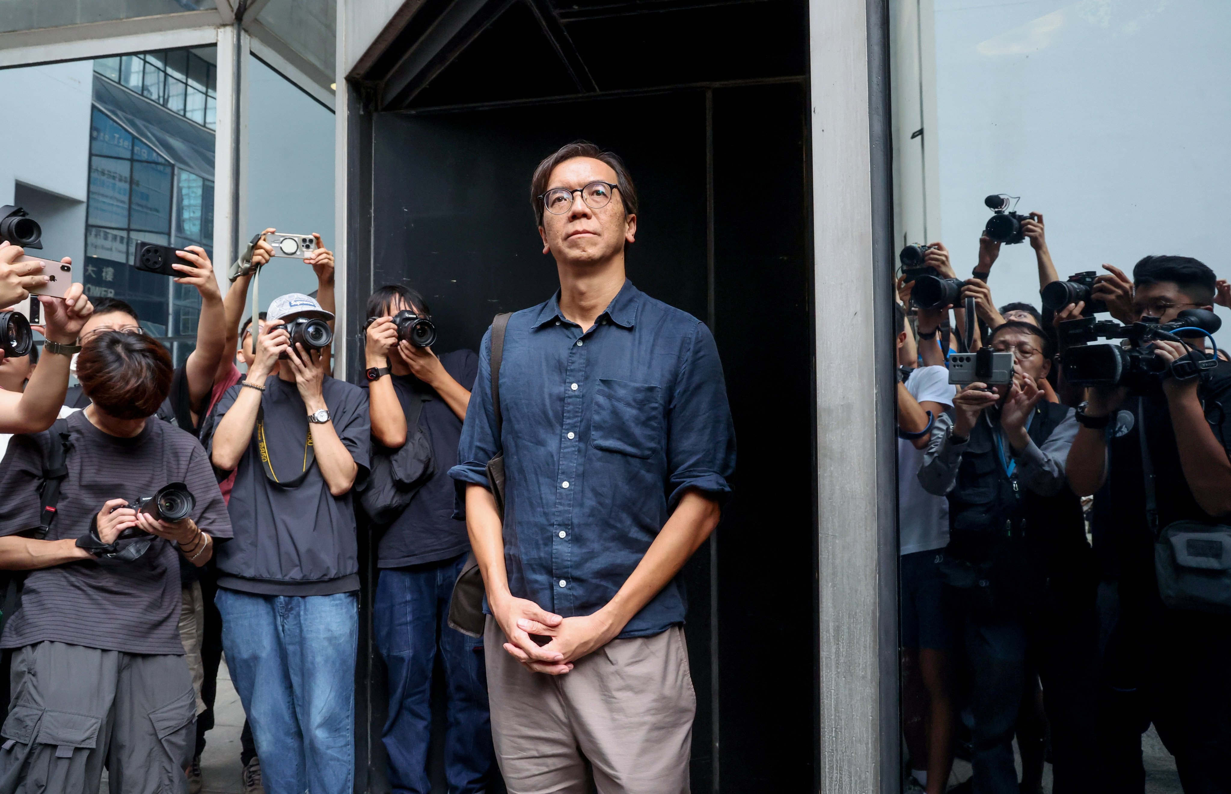 Stand News former editor-in-chief Chung Pui-kuen leaves Wan Chai Court after the verdict. Photo: Dickson Lee