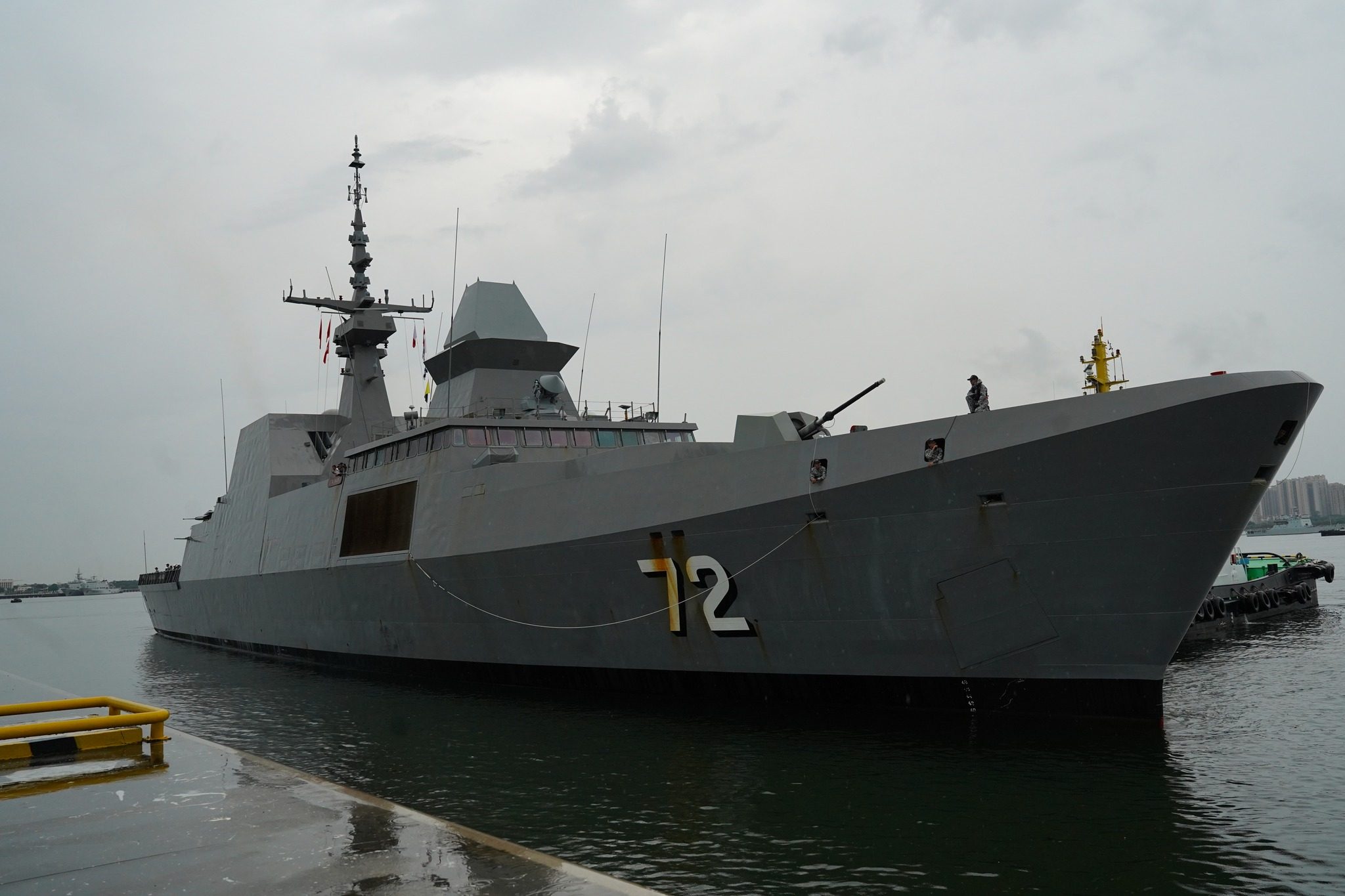 The Republic of Singapore Navy’s Formidable-class frigate RSS Stalwart at Ma Xie Naval Base in Zhanjiang, China, on Thursday. Photo: Republic of Singapore Navy Facebook