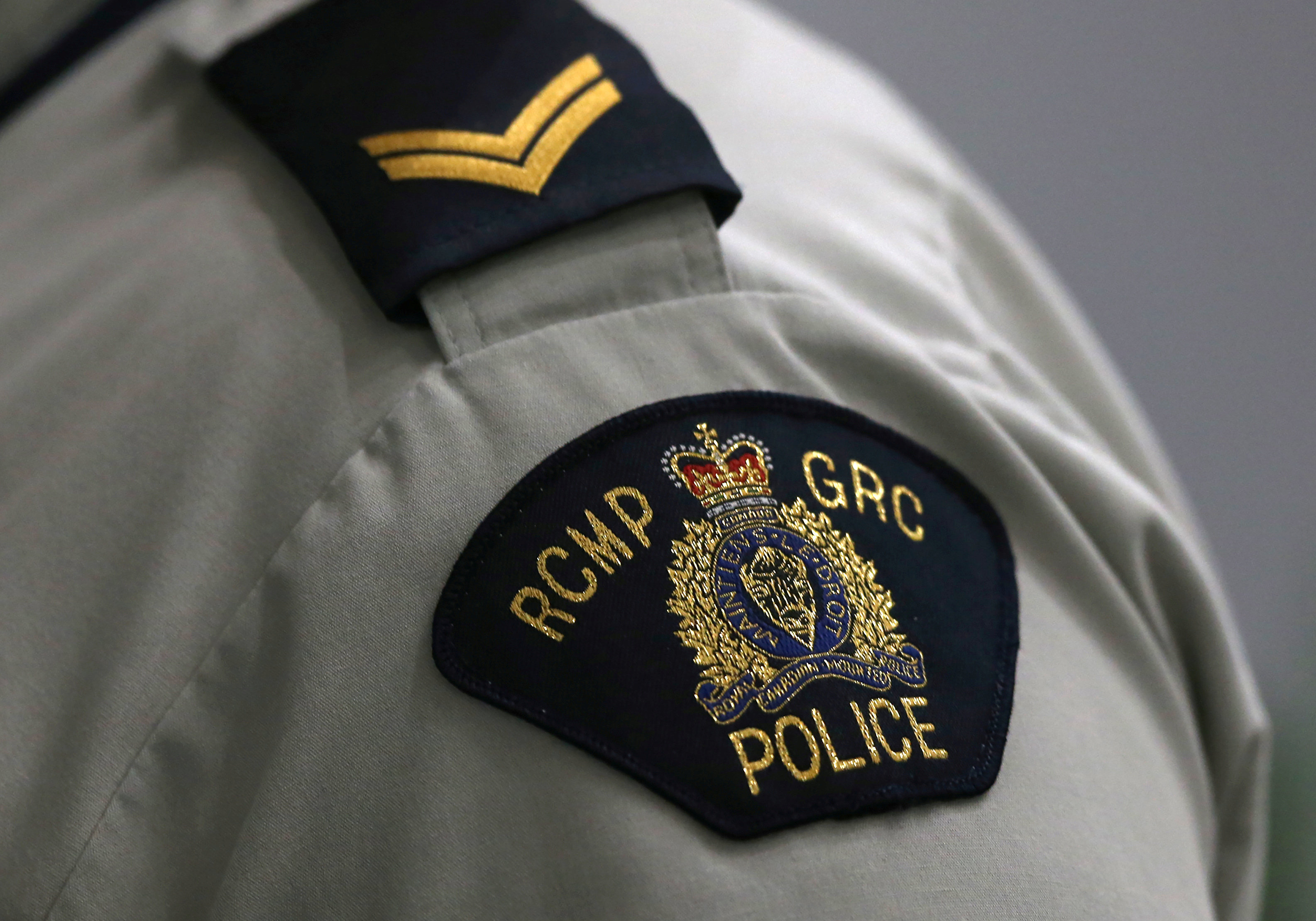 A Royal Canadian Mounted Police crest on a member’s uniform in Winnipeg, Manitoba, Canada. Photo:  Reuters