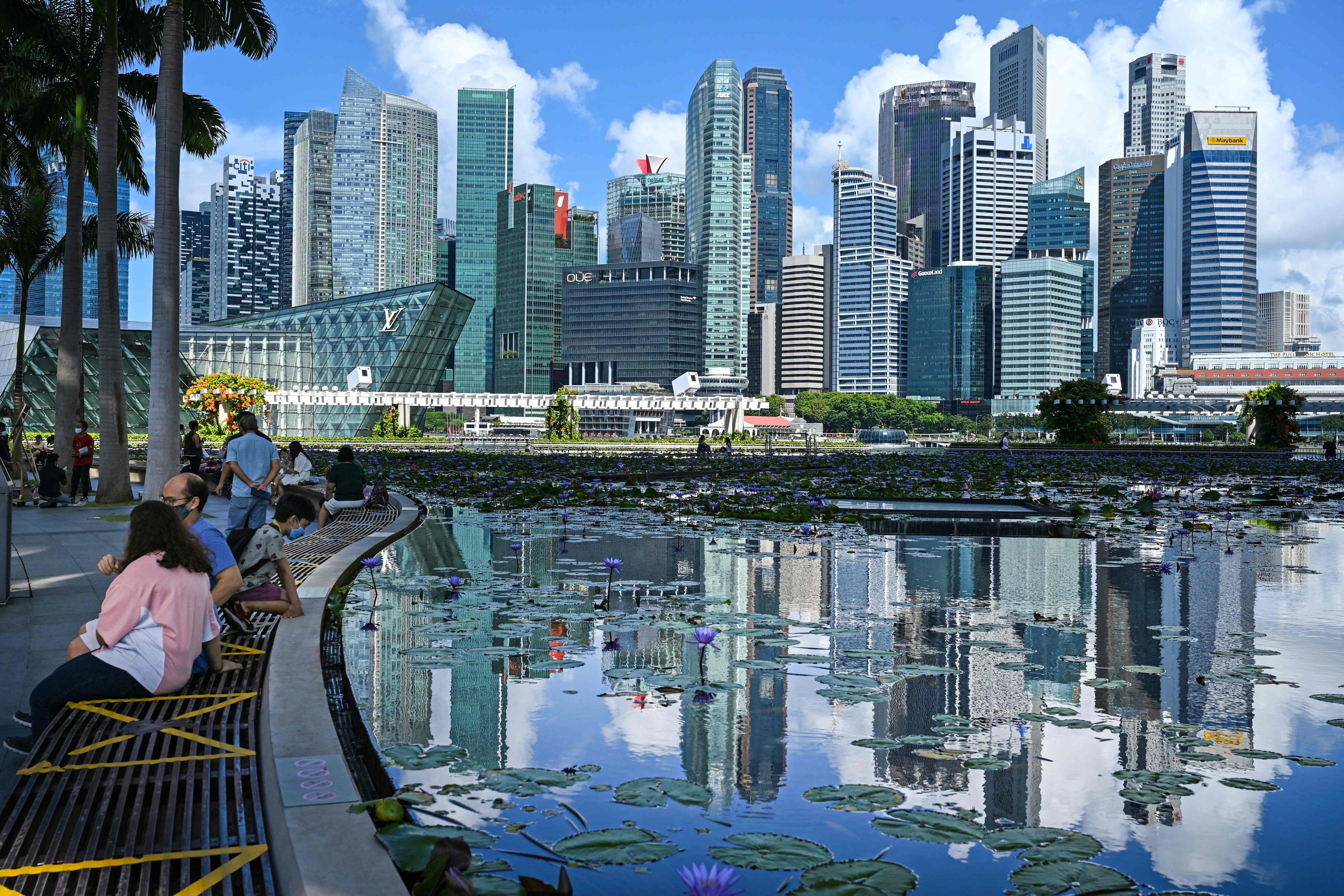 Singapore’s skyline. A man was sentenced to three years and 20 weeks’ jail for molesting and intimidating a woman. Photo: AFP
