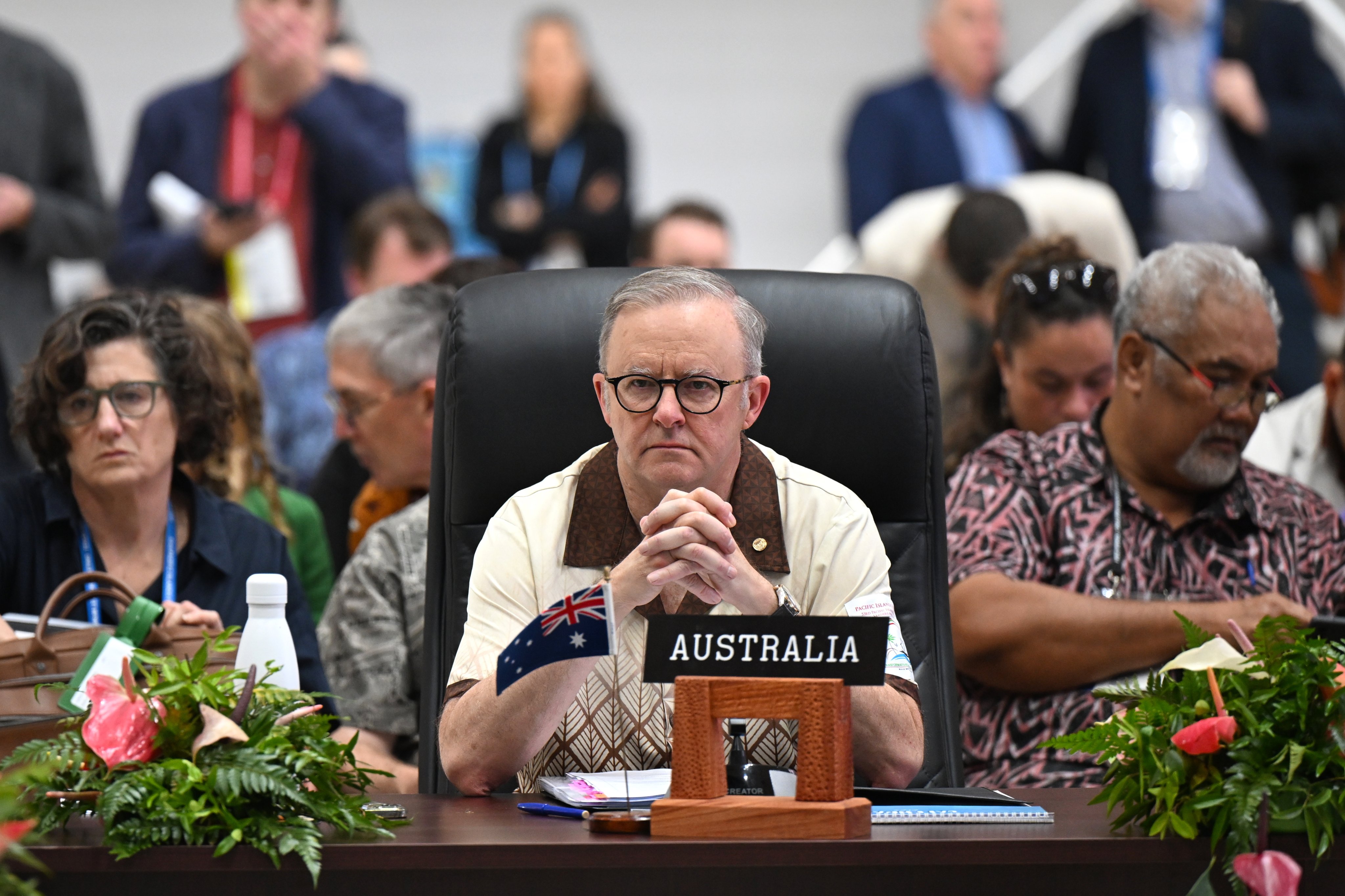 Australian Prime Minister Anthony Albanese attends the Pacific summit in Nuku’alofa, Tonga on Wednesday. Photo: EPA-EFE