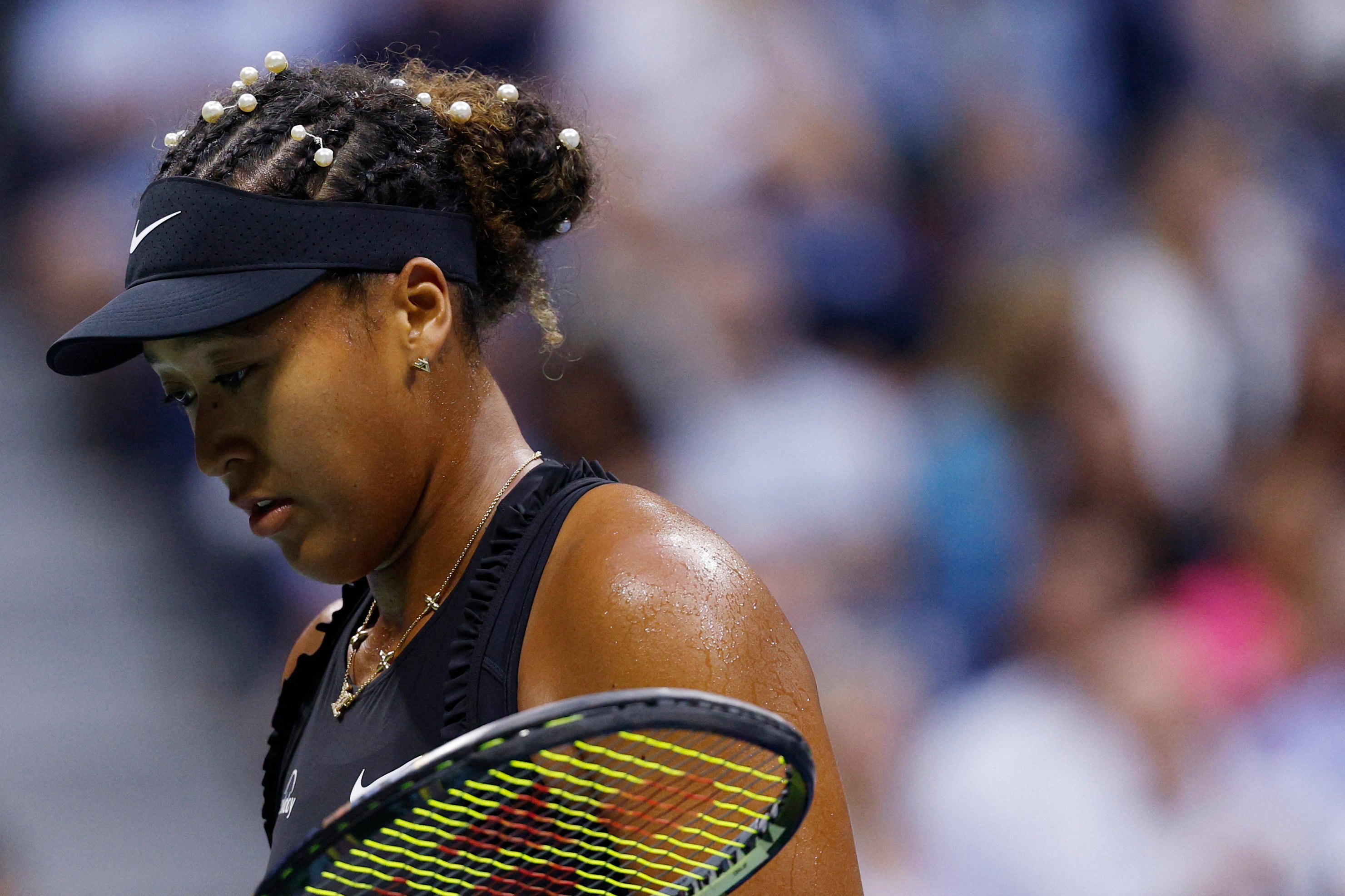 Naomi Osaka was beaten in straight sets by Karolina Muchova to exit the US Open in the second round. Photo: USA TODAY Sports