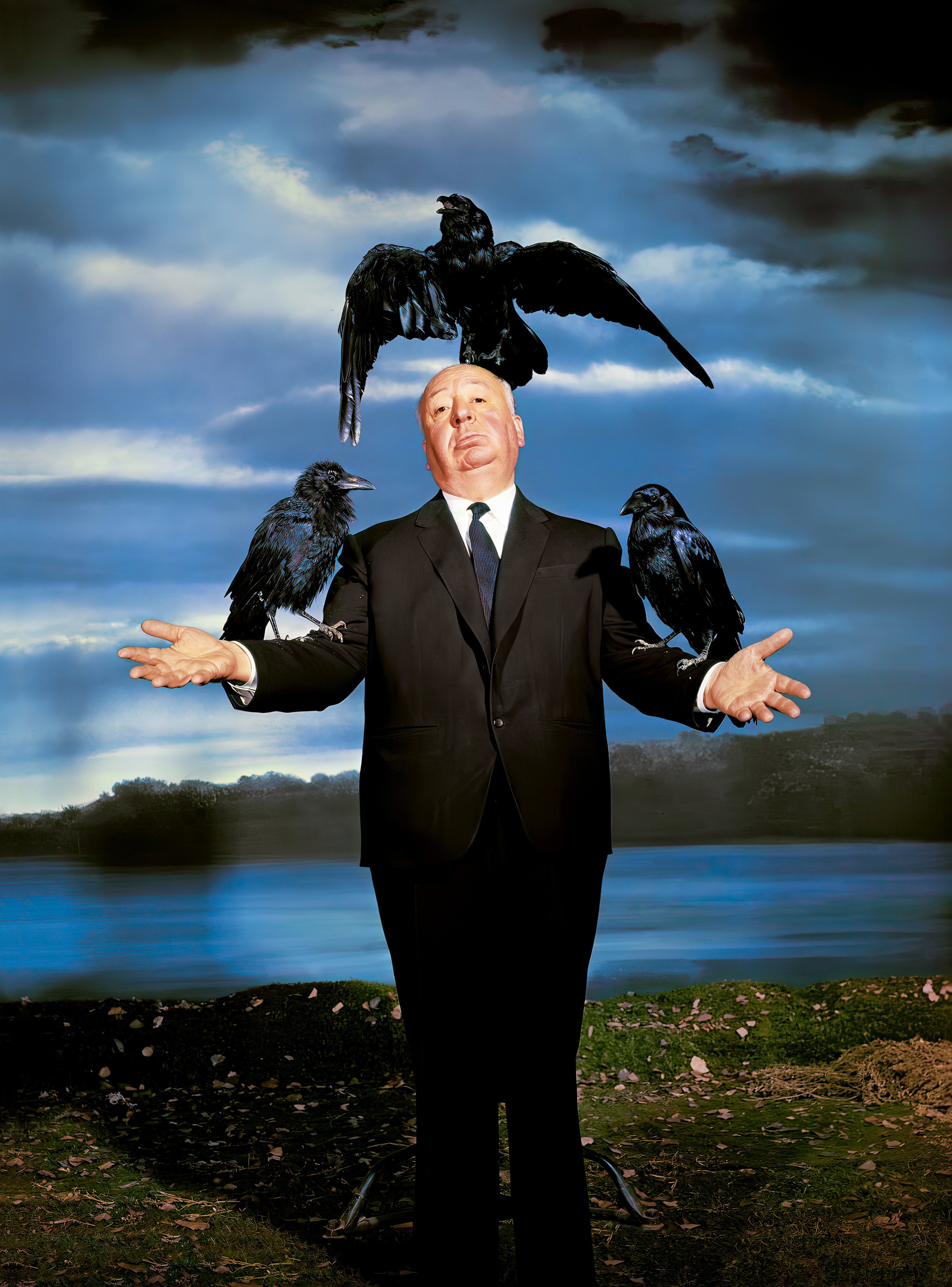 Two books about Hollywood featuring legendary names from in front and behind the camera, including director Alfred Hitchcock, seen here with his avian stars from his classic horror movie The Birds. Photos: Handout