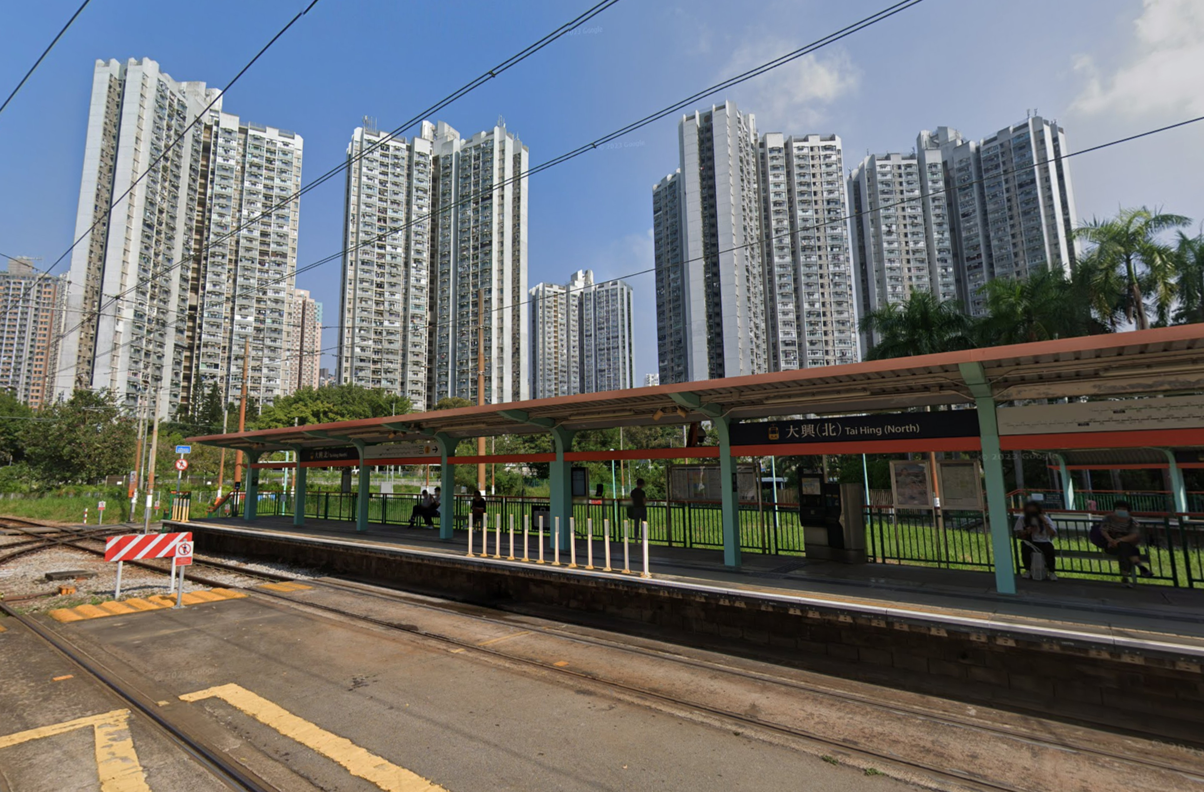 Tai Hing (North) light rail stop on Tai Fong Street in Tuen Mun, where the elderly man fell off the platform onto the tracks. Photo: SCMP