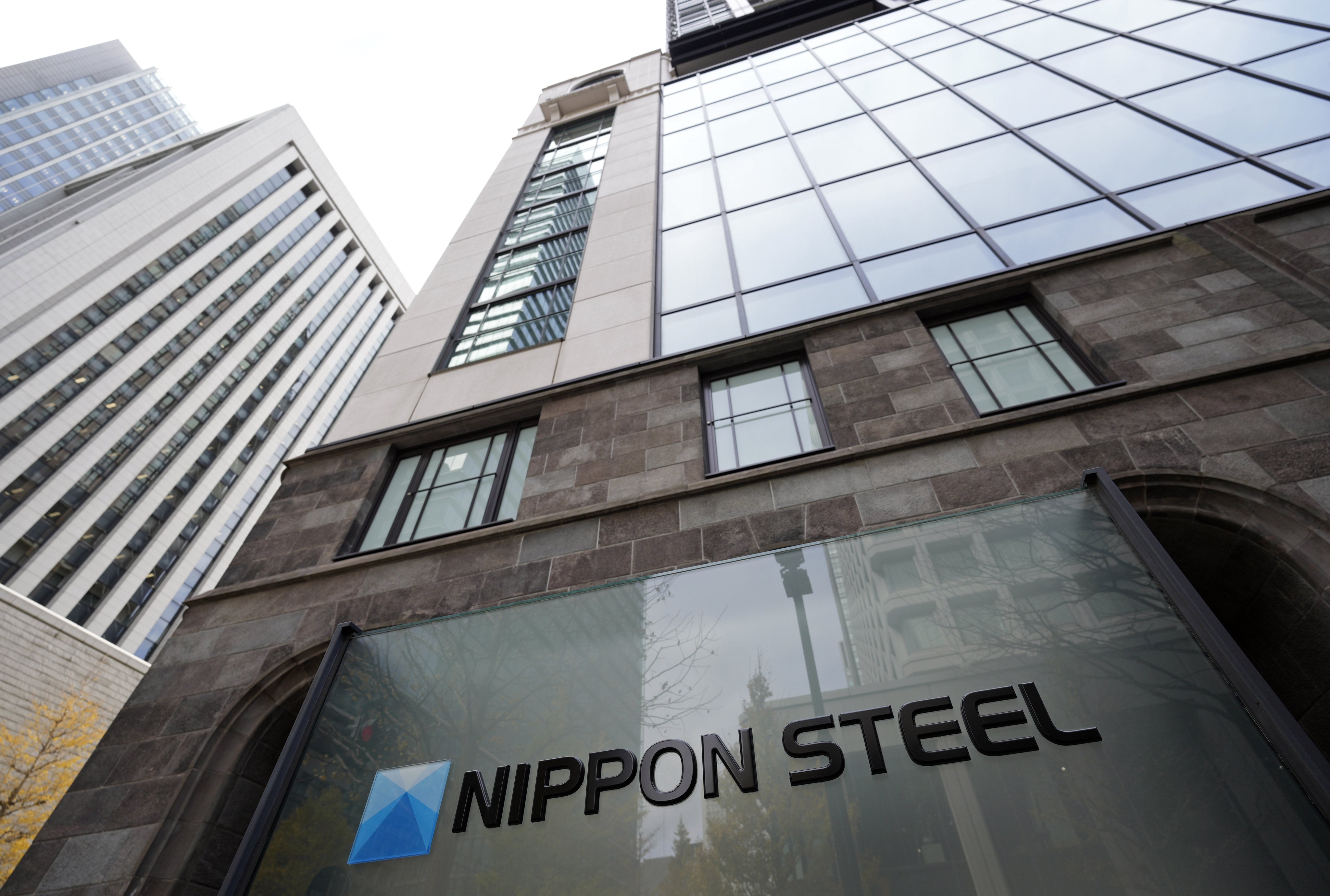 Nippon Steel signage at the company’s headquarters in Tokyo. Photo: EPA-EFE