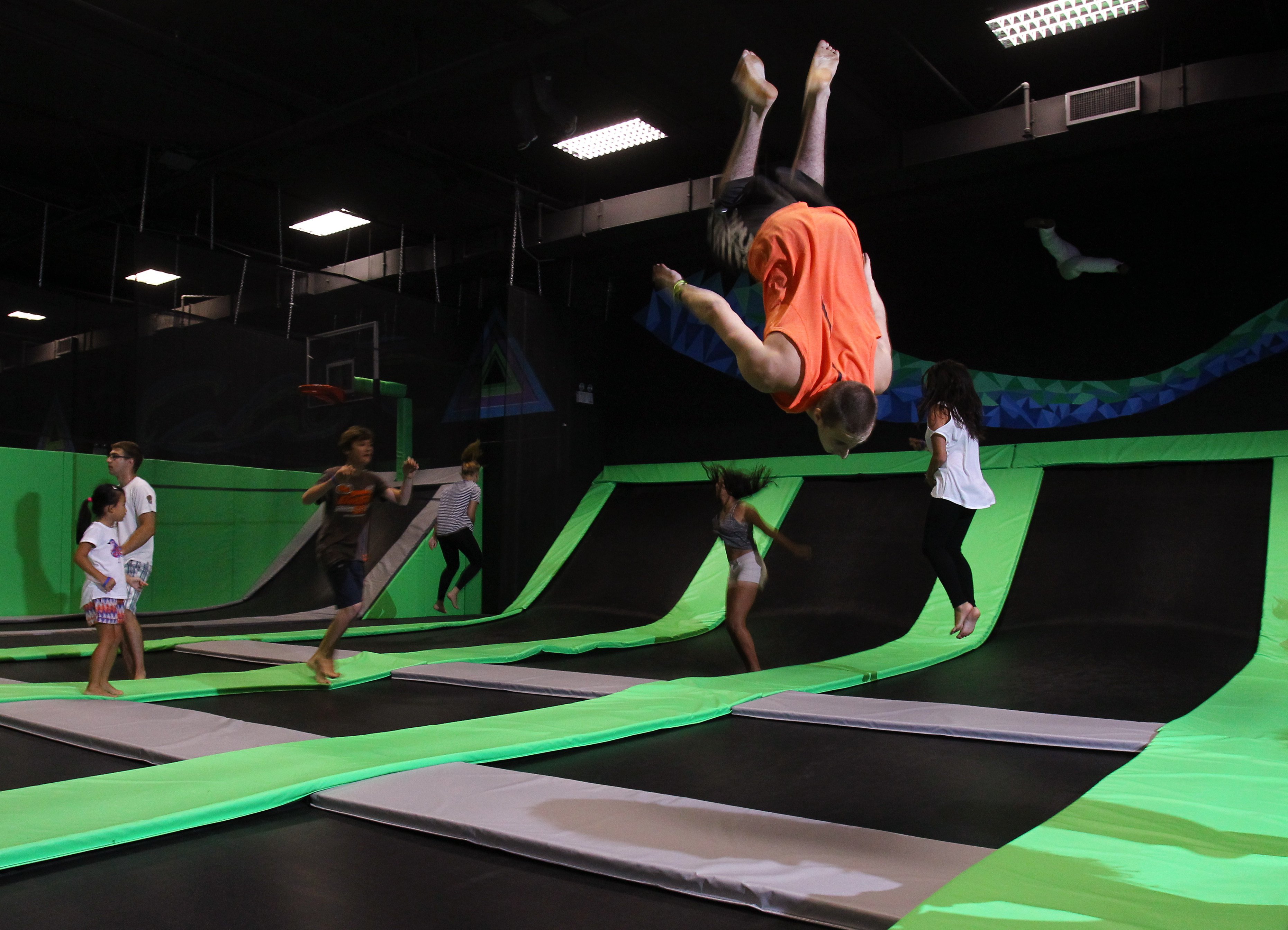 Visitors at the Ryze new trampoline park in Quarry Bay. Photo: May Tse 