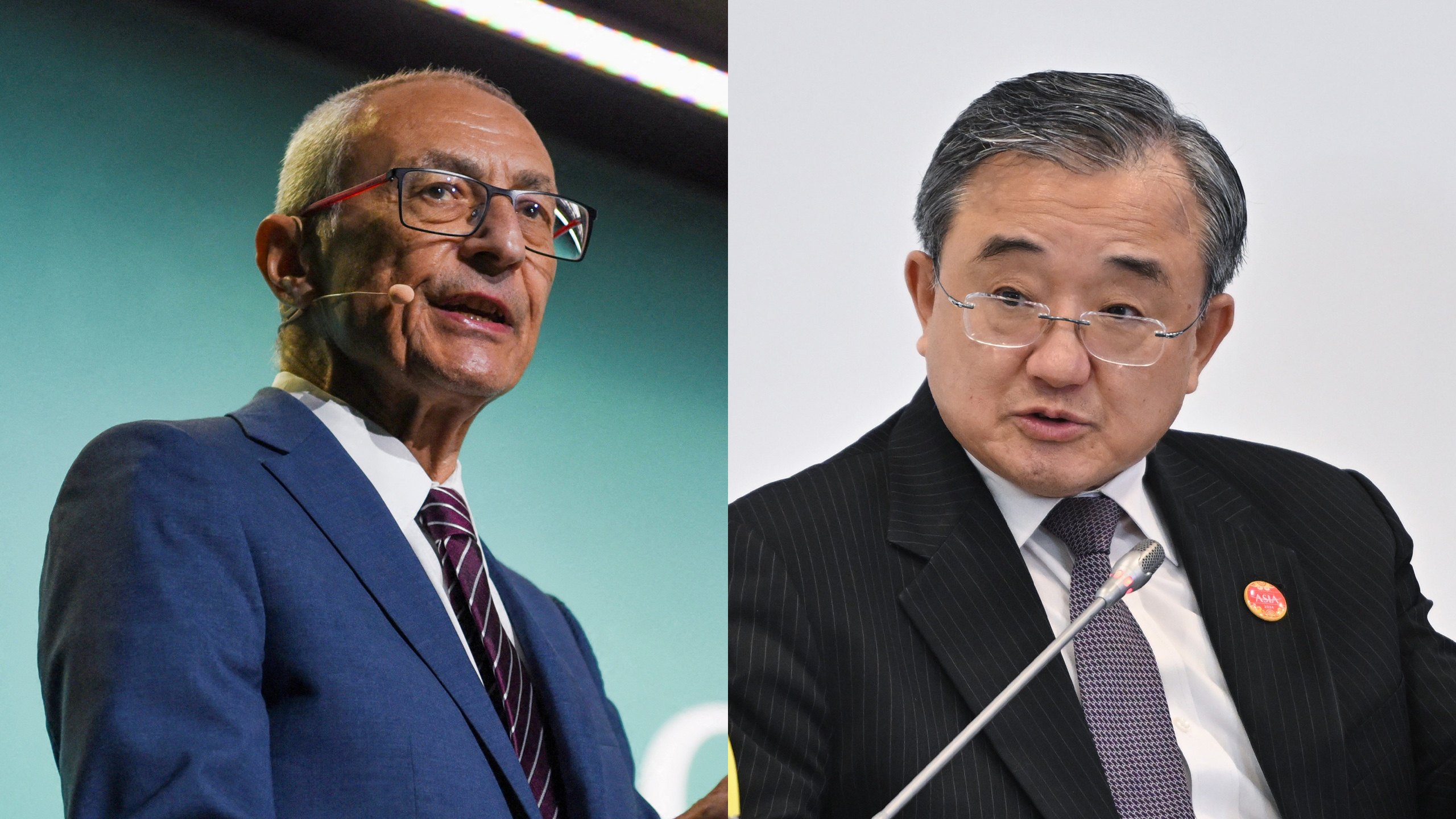 US climate envoy John Podesta (left) and his Chinese counterpart Liu Zhenmin will discuss “practical cooperation” during Podesta’s three-day trip to China this week. Photo: Reuters/Xinhua