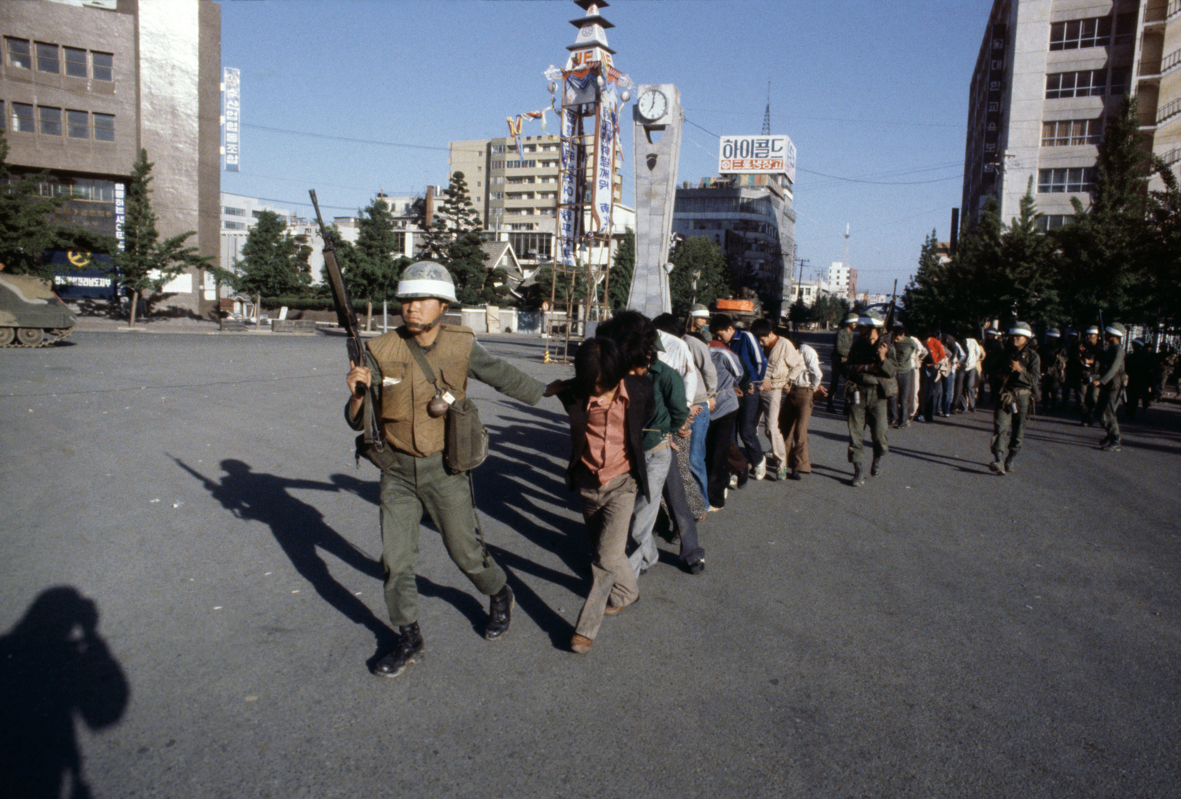 Student protesters are arrested in Gwangju in 1980, during the period that martial law was last imposed in South Korea. Photo: Gamma-Rapho via Getty Images