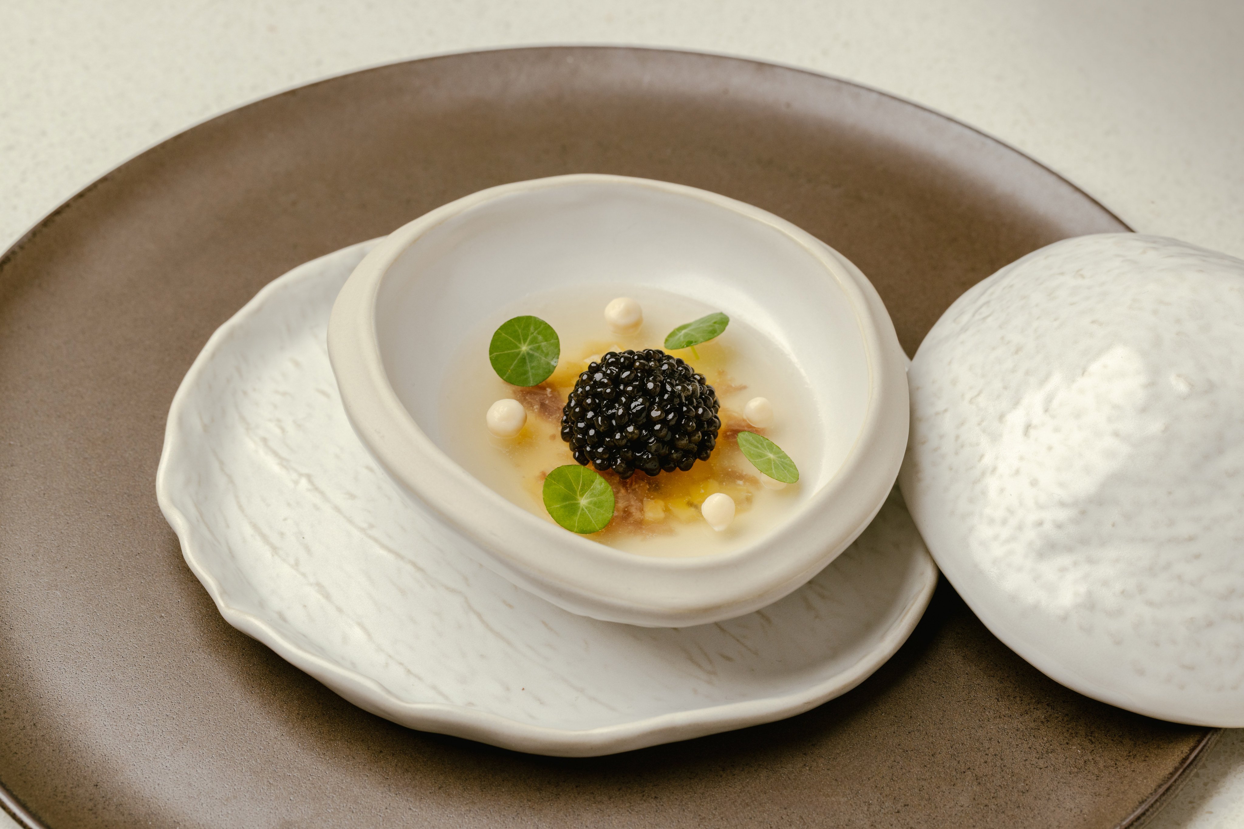 Soft shell turtle jelly with caviar at Jee. Photo: Nicholas Wong/Sixteen Photography