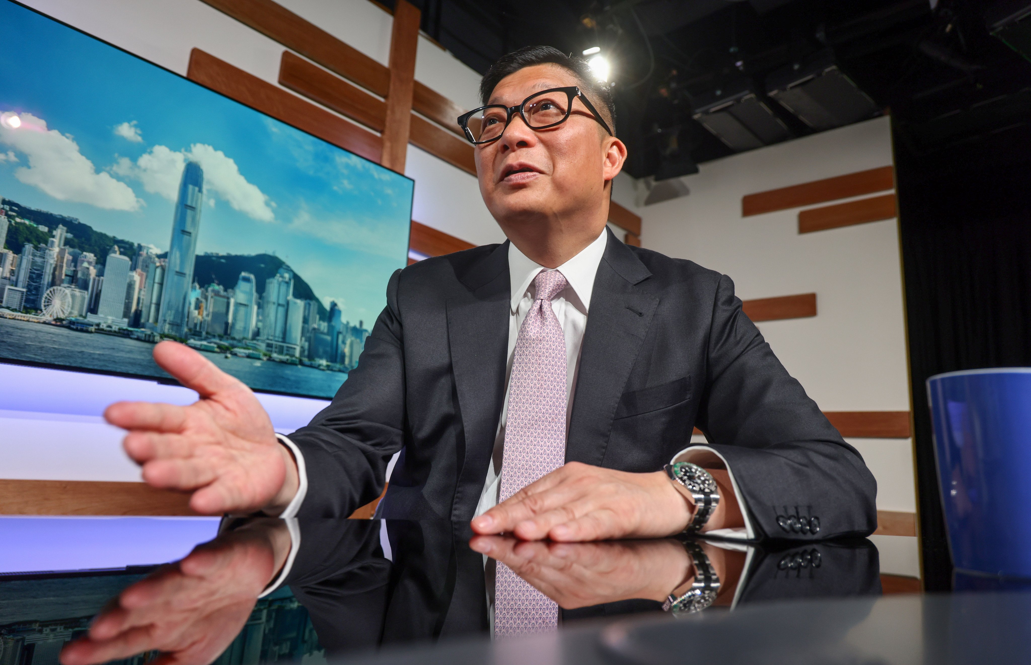 Secretary for Security Chris Tang hit out at The Wall Street Journal’s editorial, which included calls to sanction Hong Kong’s leaders. Photo: Dickson Lee