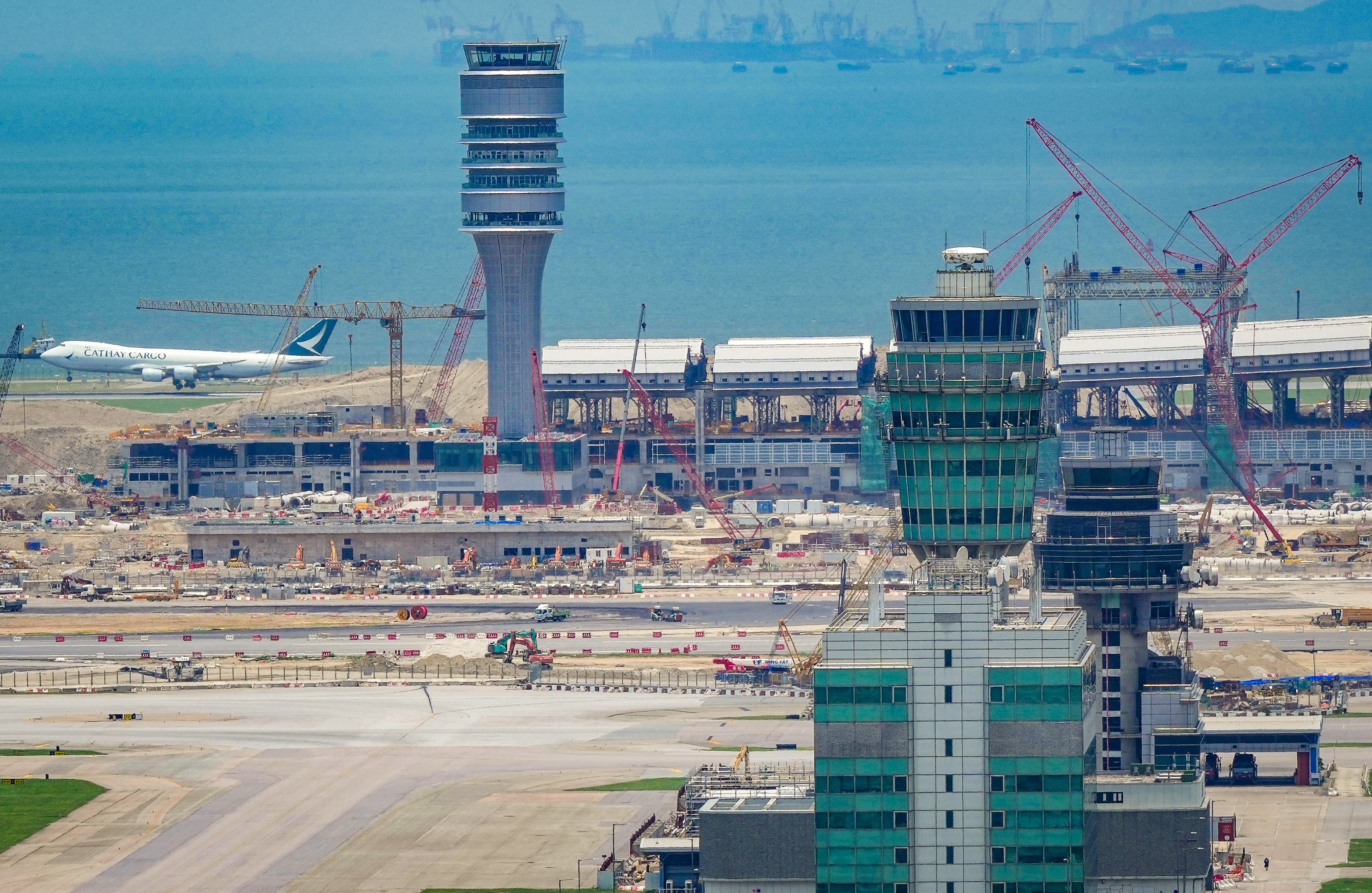 Some of the migrant workers who were allegedly exploited were hired to work on the construction of Hong Kong International Airport’s third runway. Photo: May Tse