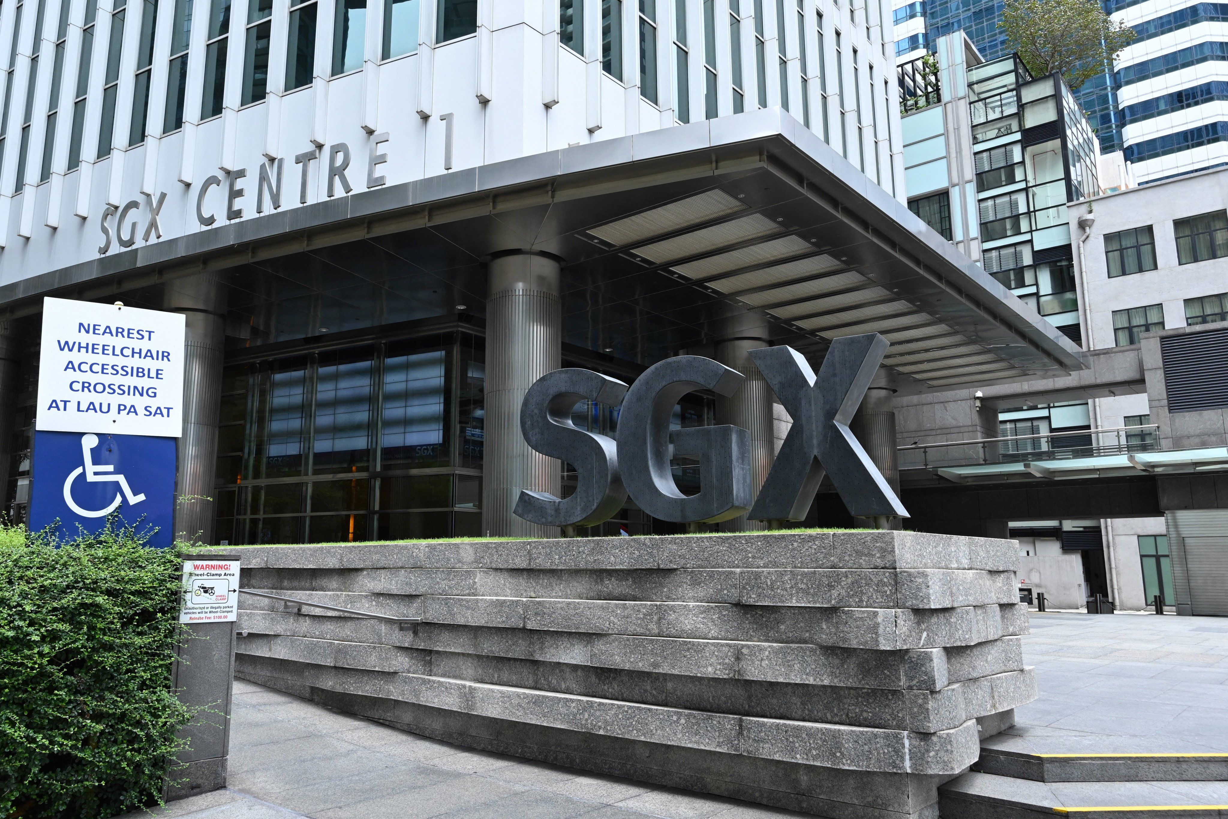 The Singapore Exchange building in the city state’s central business district. Photo: AFP