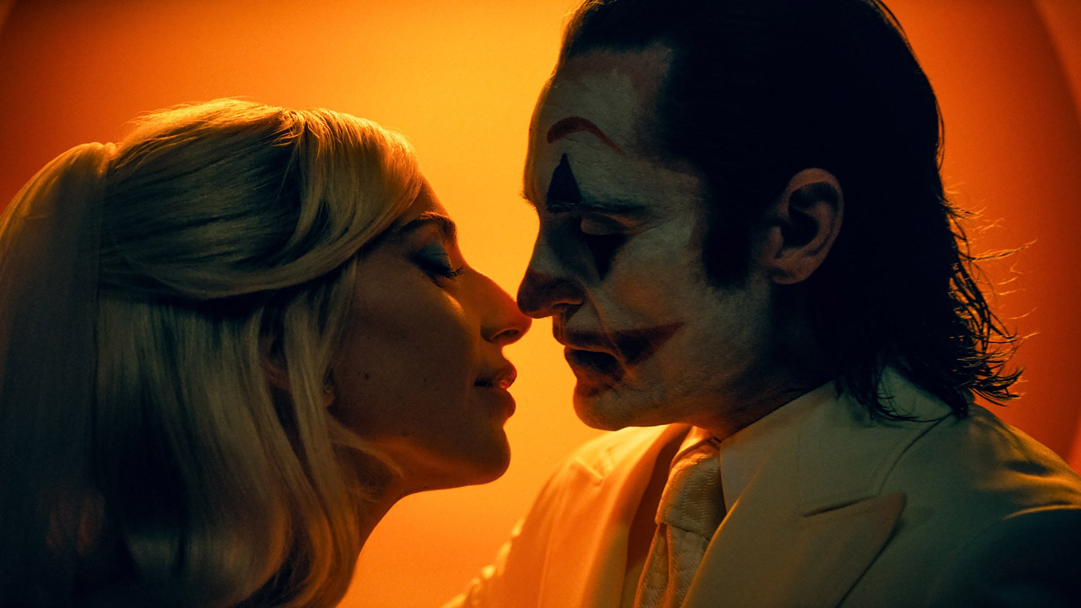 Lady Gaga (left) and Joacquin Phoenix in a still from Joker: Folie à Deux. Photo: Niko Tavernise/Warner Bros. Entertainment Inc.