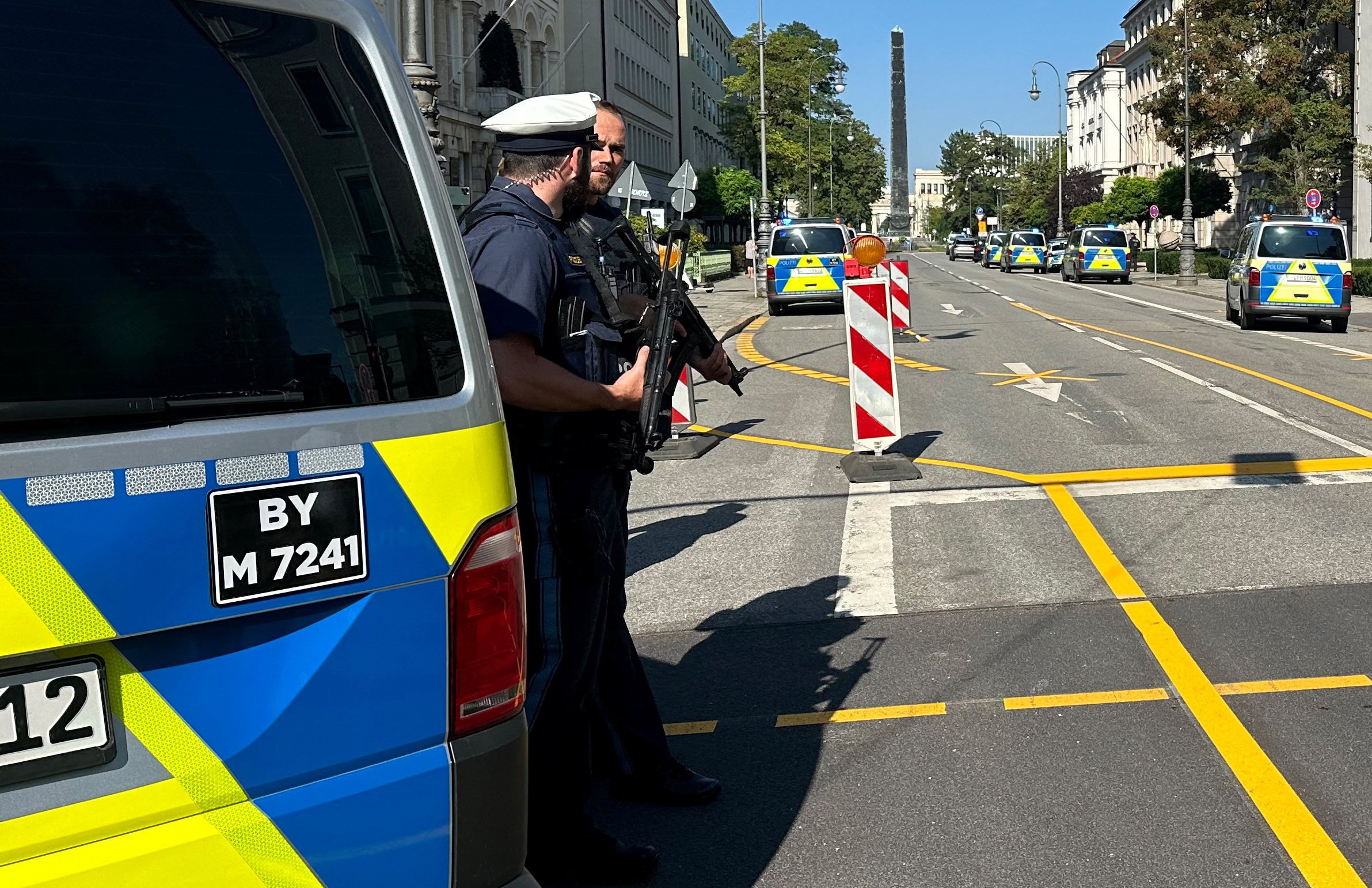 Police secure the area after opening fire on a suspect near the Israeli consulate and a Nazi history museum in central Munich. Photo: Reuters