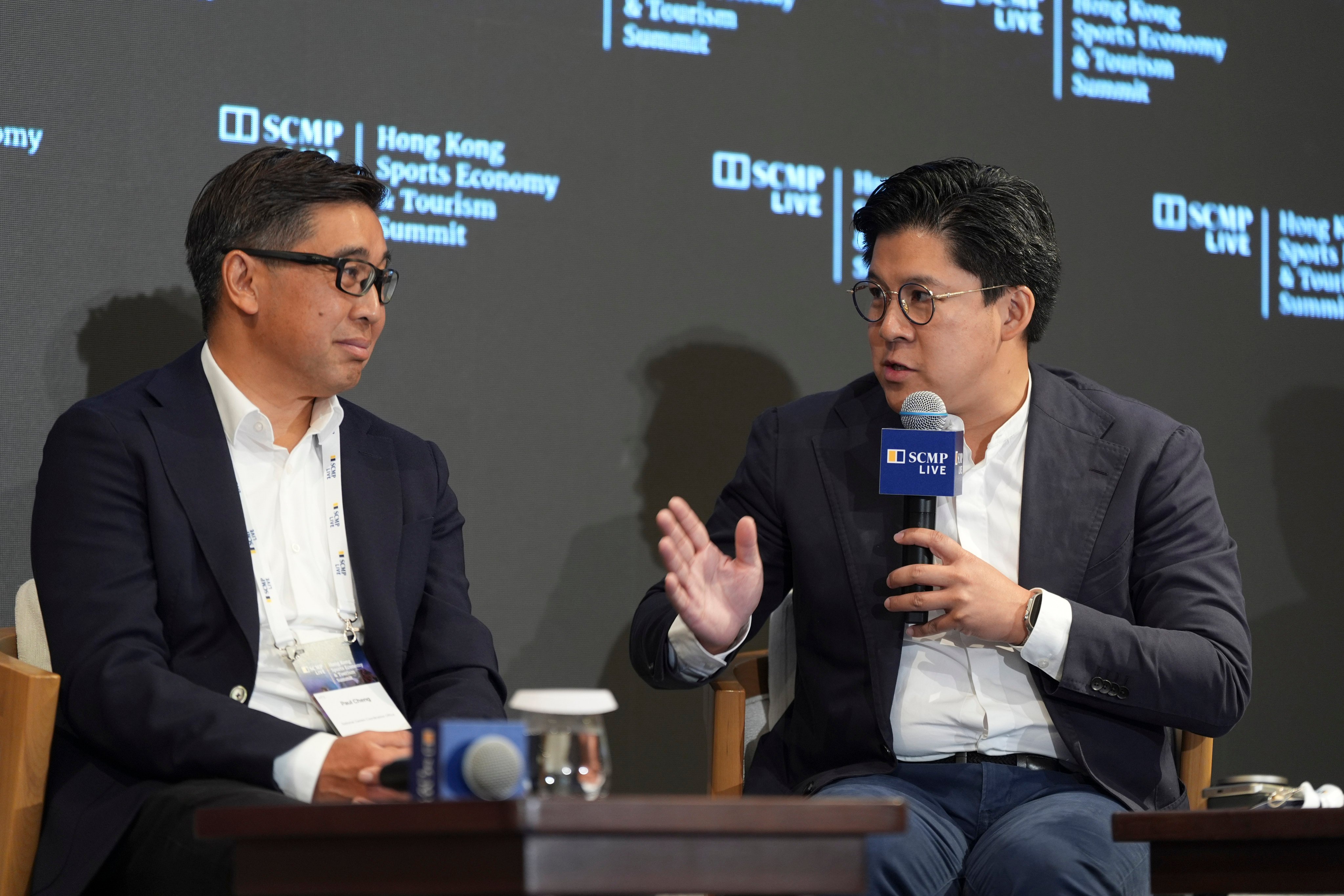 Kenneth Fok (right), vice-president of Sports Federation & Olympic Committee of Hong Kong, China, believes the Greater Bay Area is key to Hong Kong sport. Photo: Eugene Lee