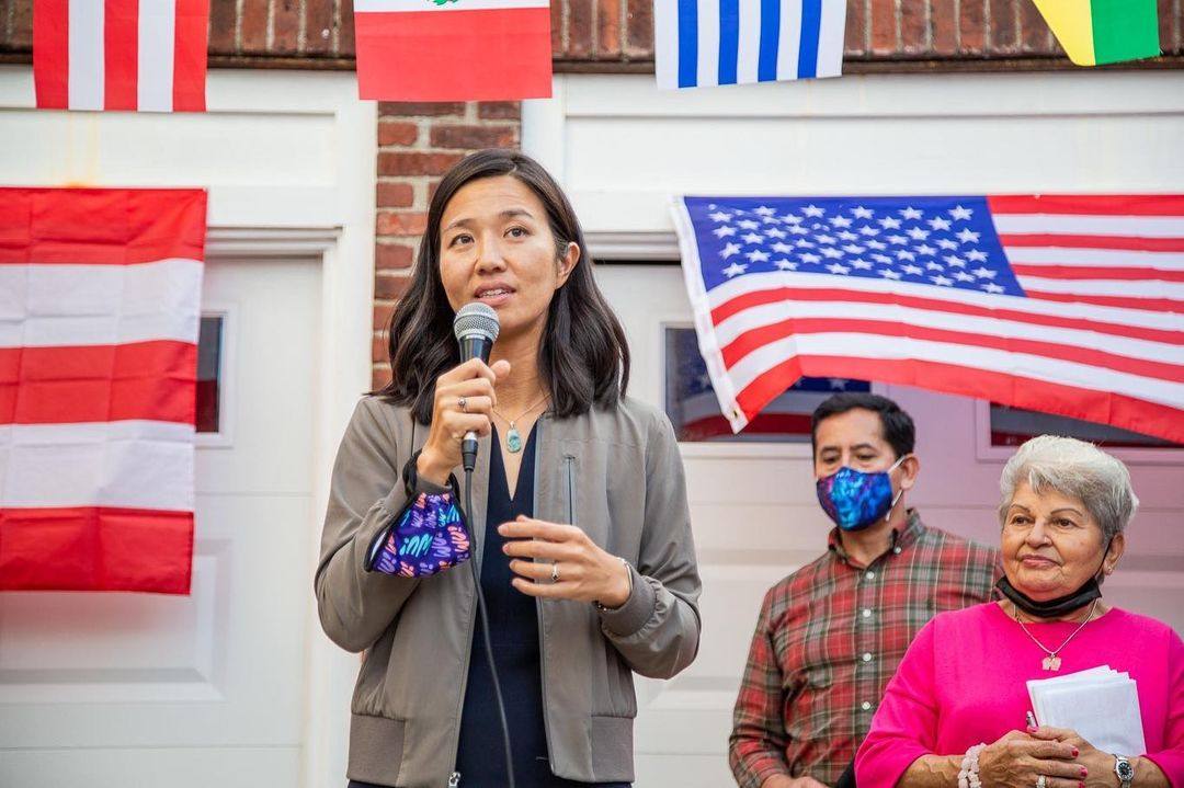 Michelle Wu at a Hispanic Heritage Month event in 2021. Photo: @wutrain/Instagram