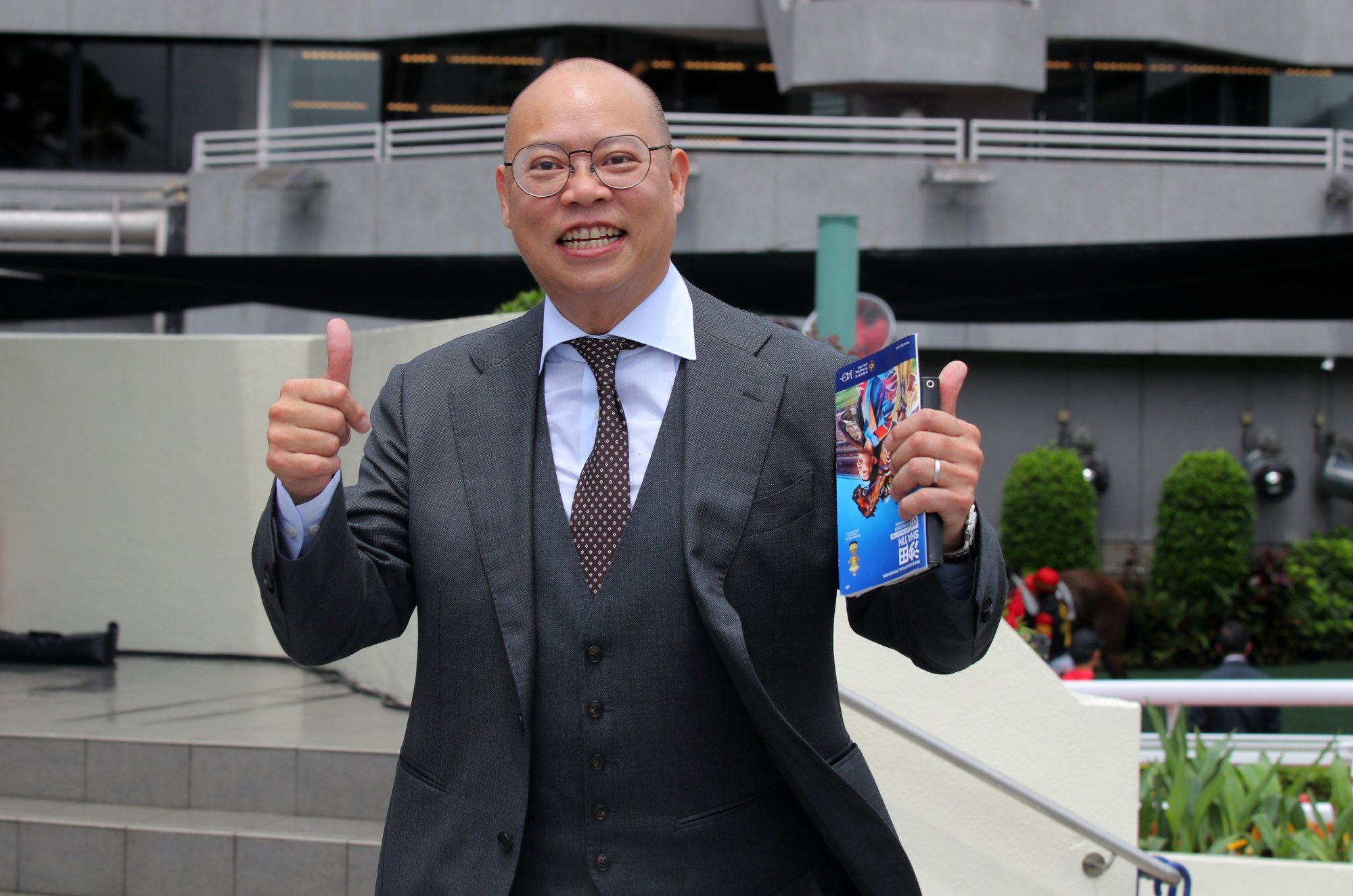 A jubilant Chris So after preparing the first winner of the new season at Sha Tin.