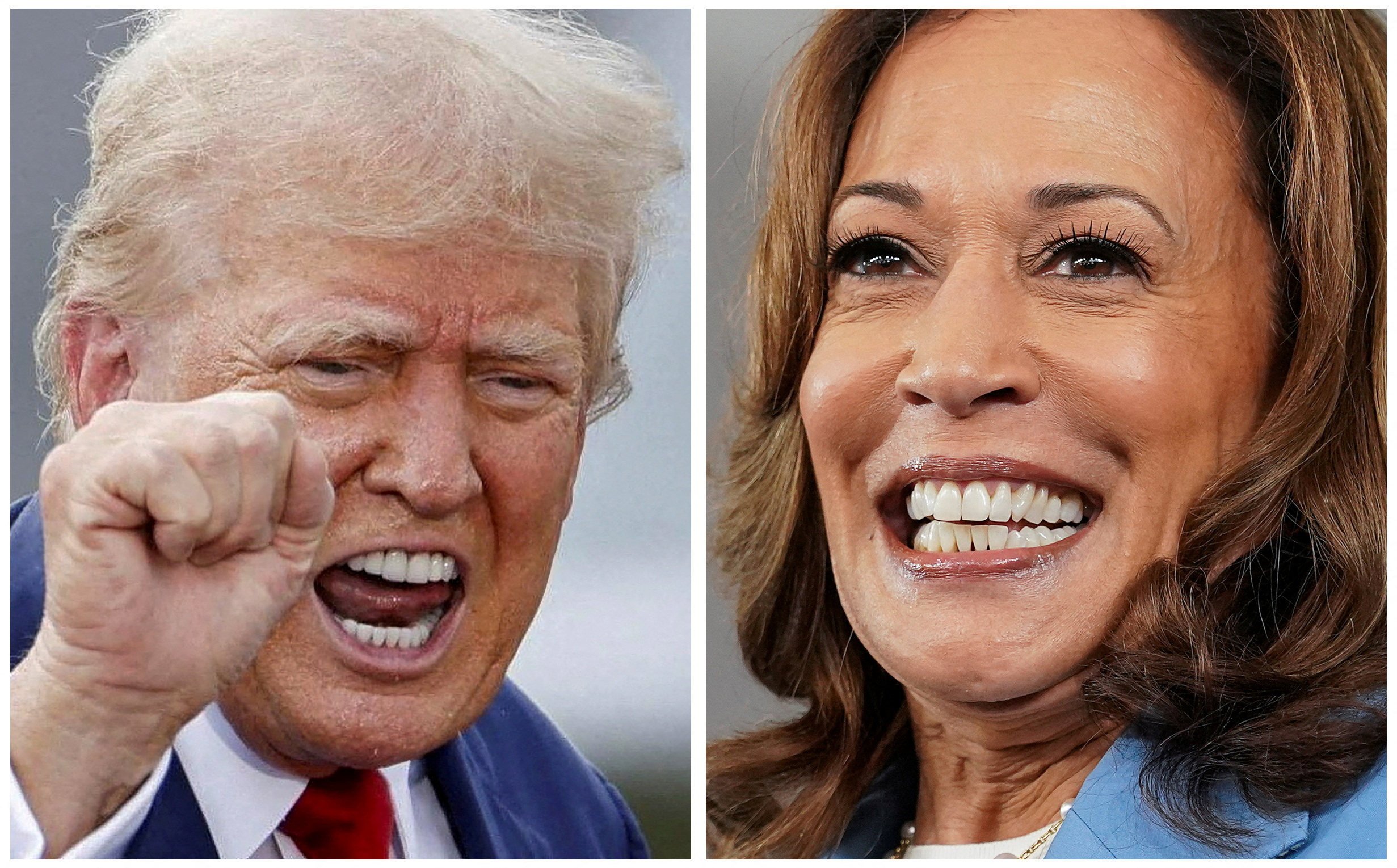 US presidential nominees Donald Trump and Kamala Harris will face off in their first debate on Tuesday at the National Constitution Centre in Philadelphia. Photos: Reuters