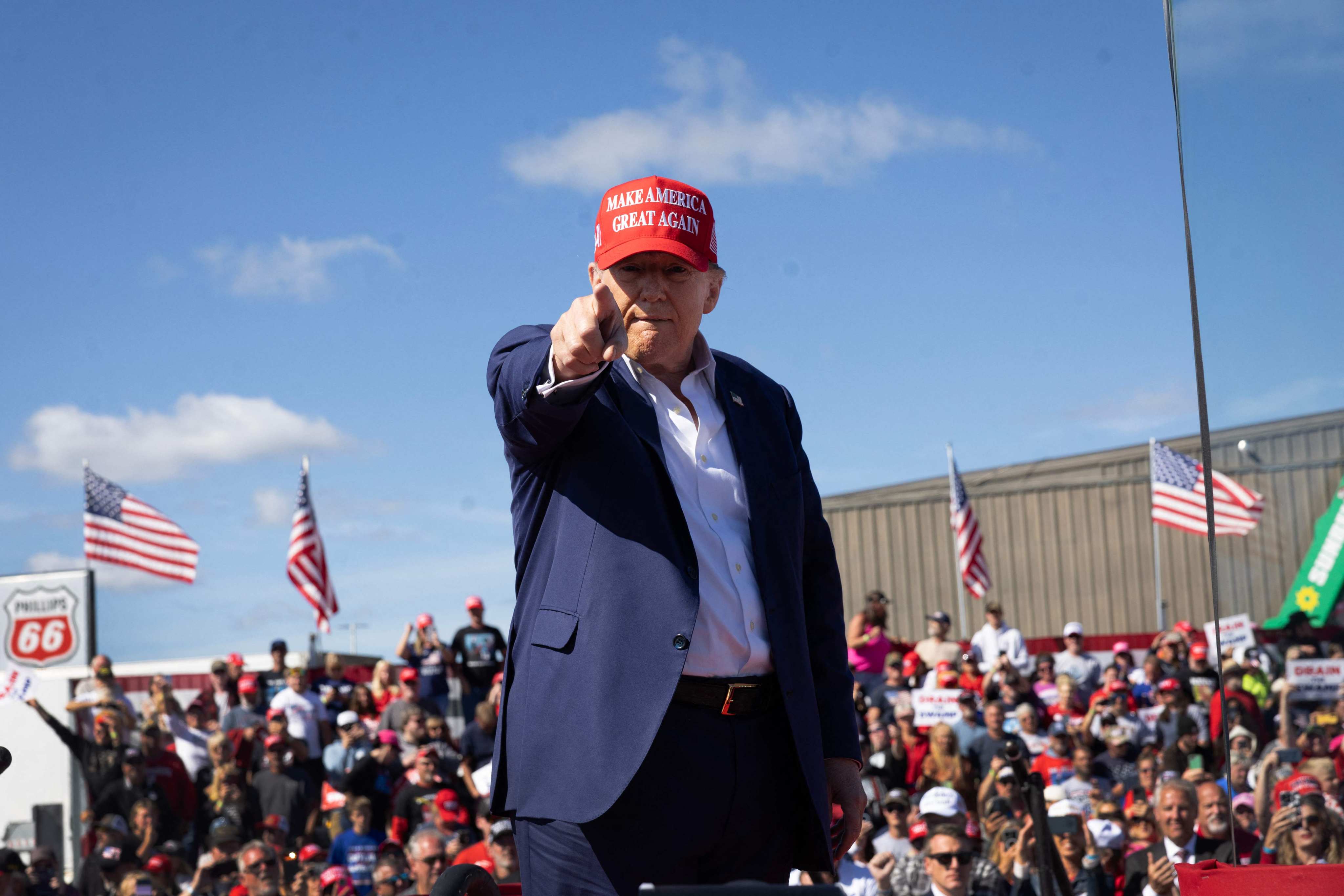 Republican presidential nominee Donald Trump at a campaign event in Wisconsin on September 7. Photo: Getty Images via AFP