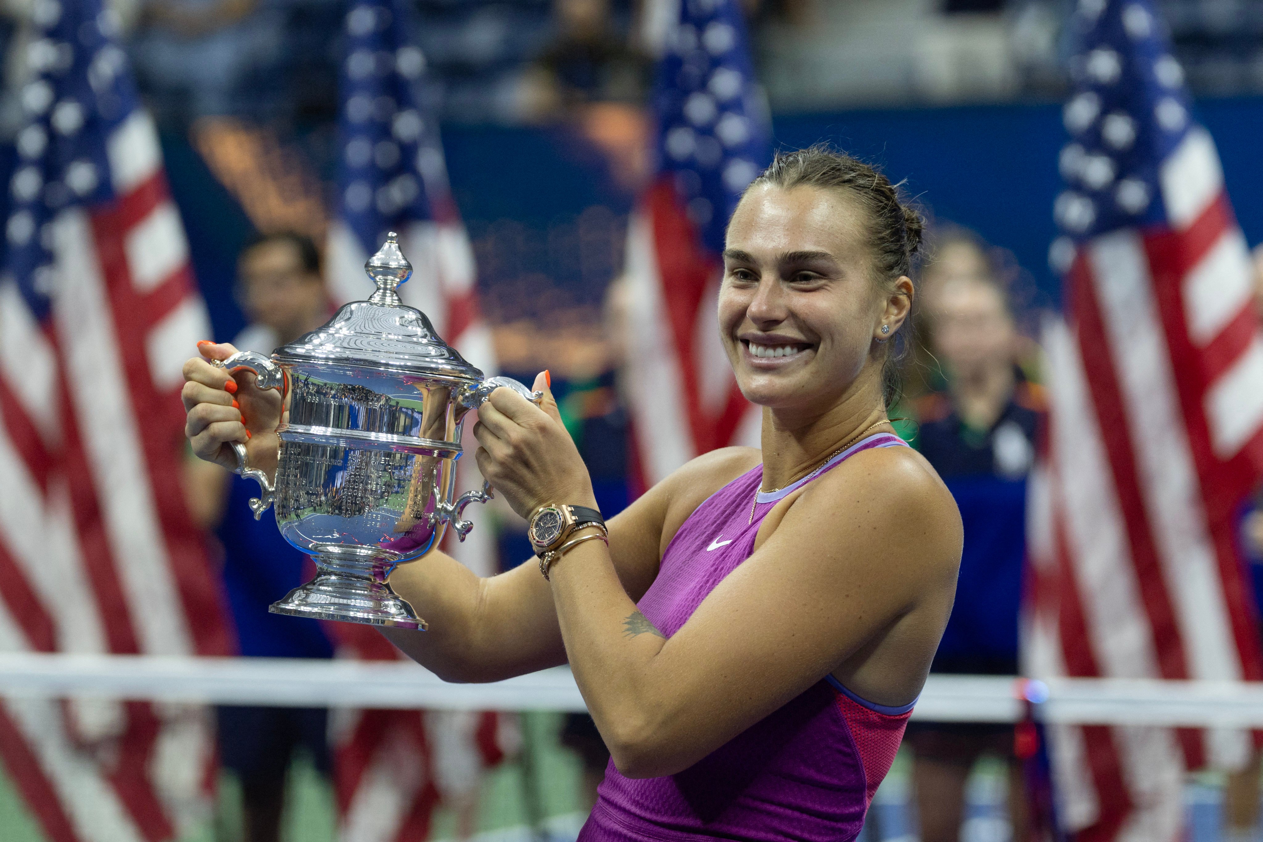 Aryna Sabalenka savours success in the US Open women’s final 12 months on from one of the most difficult defeats of her career at Flushing Meadows. Photo: Reuters