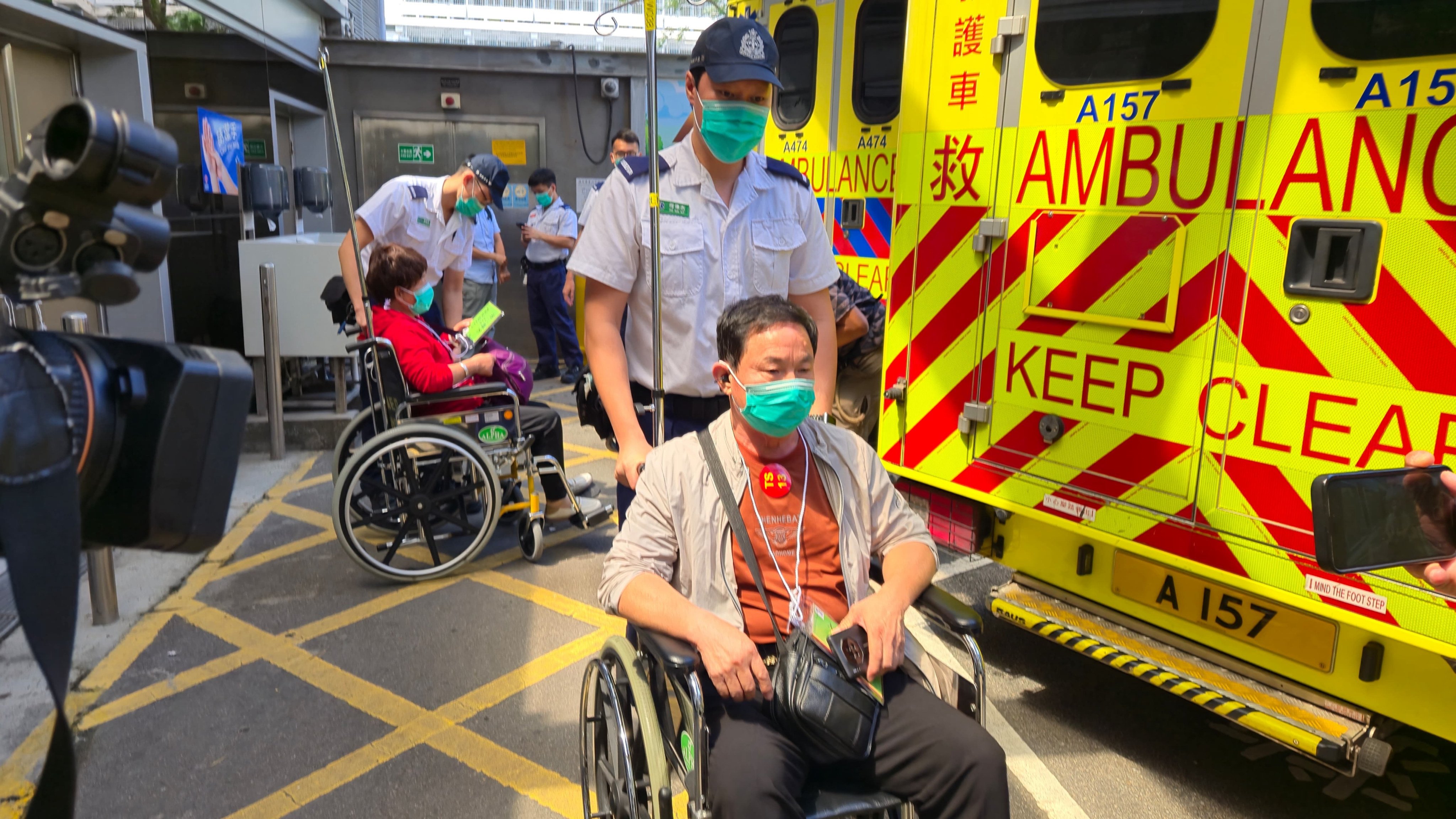 Mainland Chinese tourists are taken by ambulance to hospital on Tuesday. Photo: SCMP