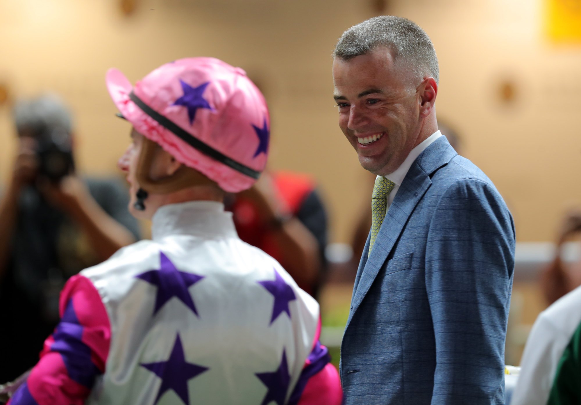 Jamie Richards (right) celebrates a win at Happy Valley last season.