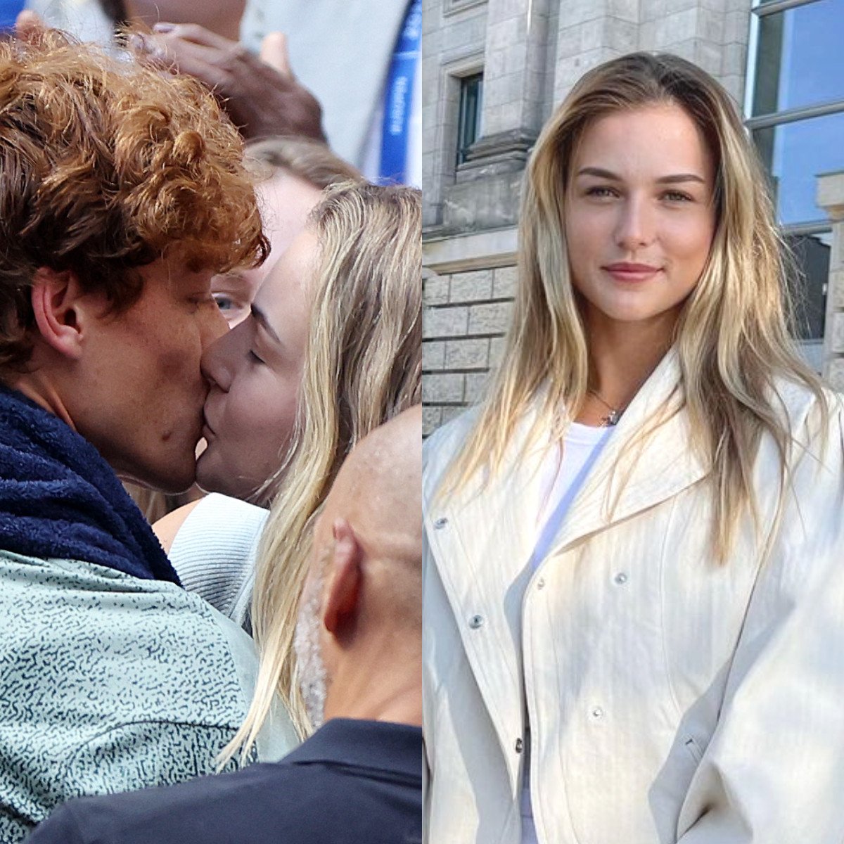 US Open winner Jannik Sinner and Anna Kalinskaya are dating. Photos: Getty Images, @annakalinskaya78/Instagram