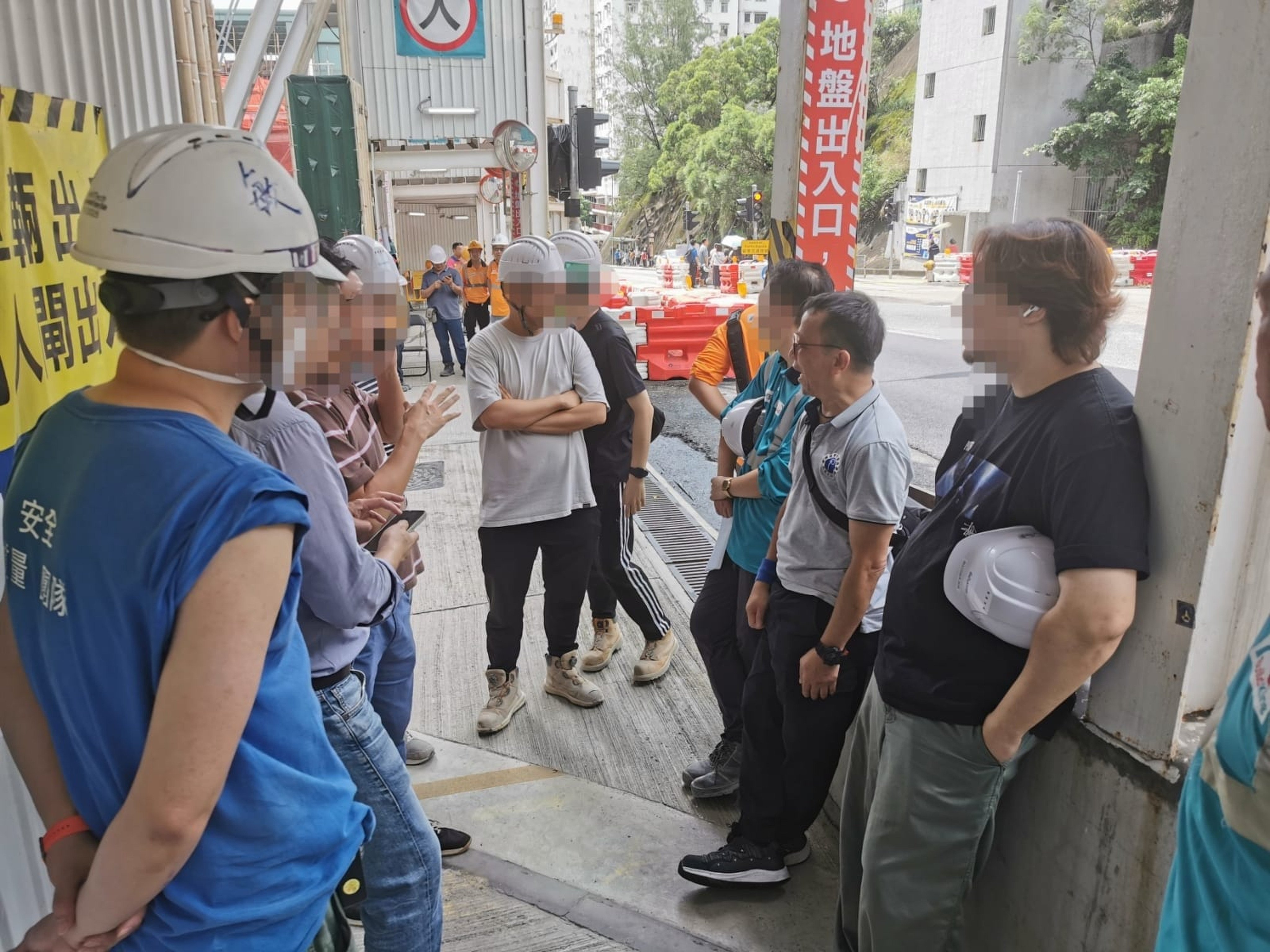 The workers had staged a protest on Monday. Photo:  Facebook/ 香港建造業總工會