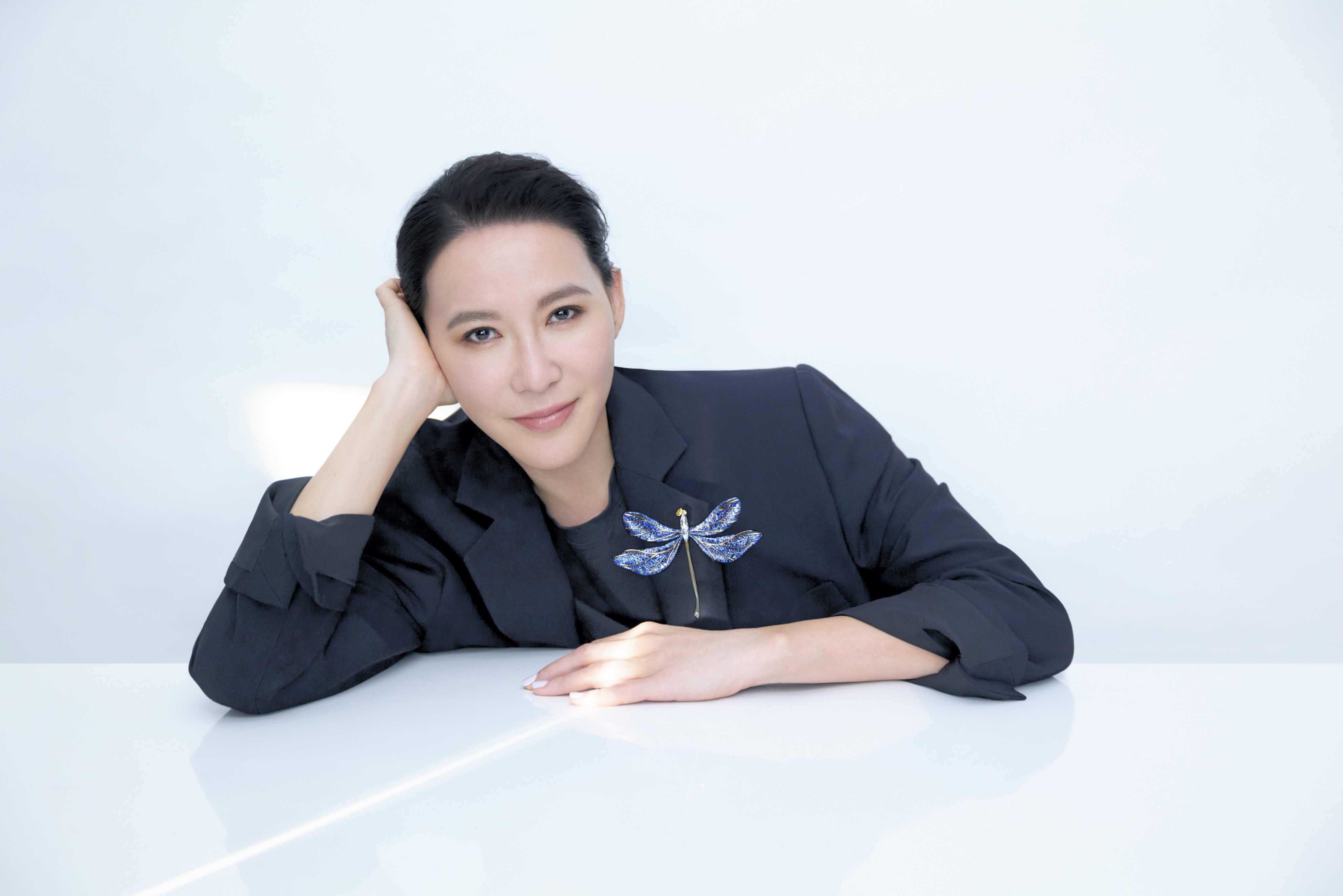 Cindy Chao wears a Dragonfly Brooch from 
her eponymous brand. Photo: Chiang Ming Shih