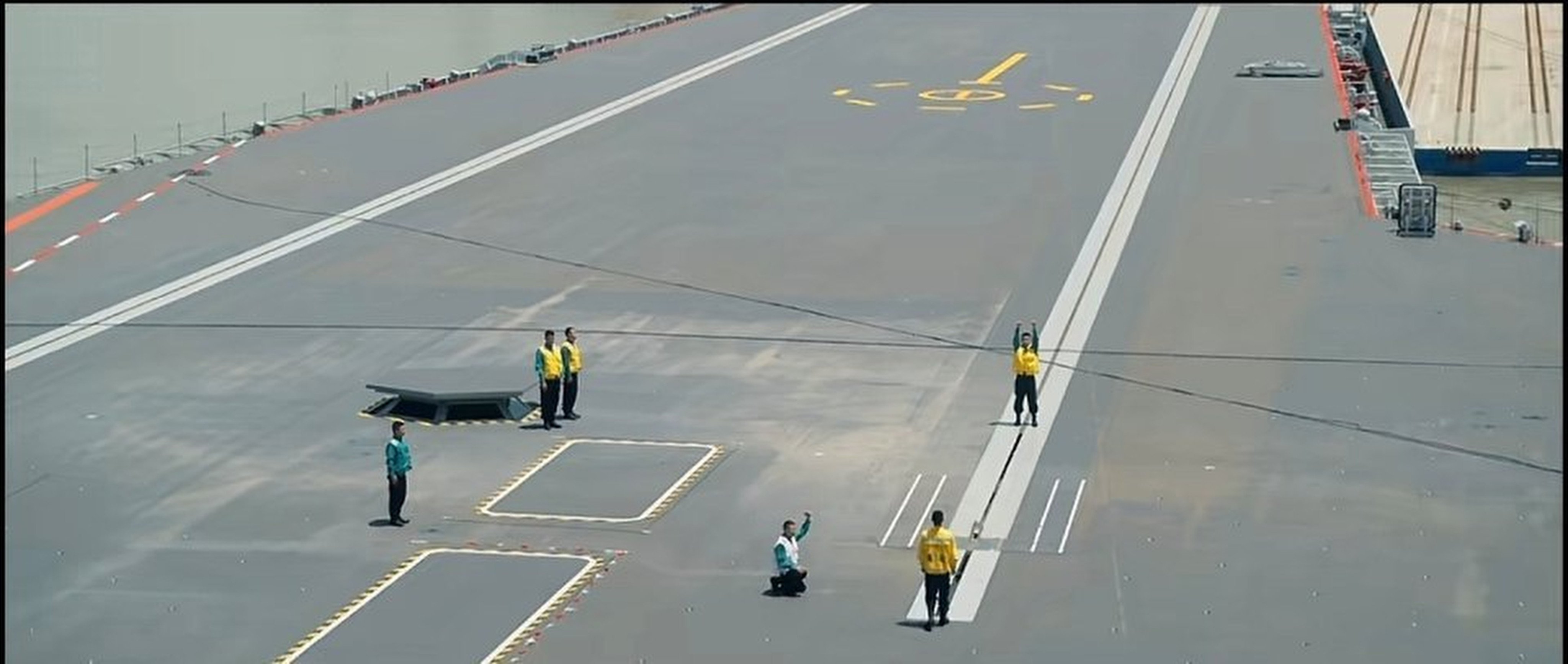 The clip included footage apparently shot on the carrier’s flight deck. Photo: CCTV