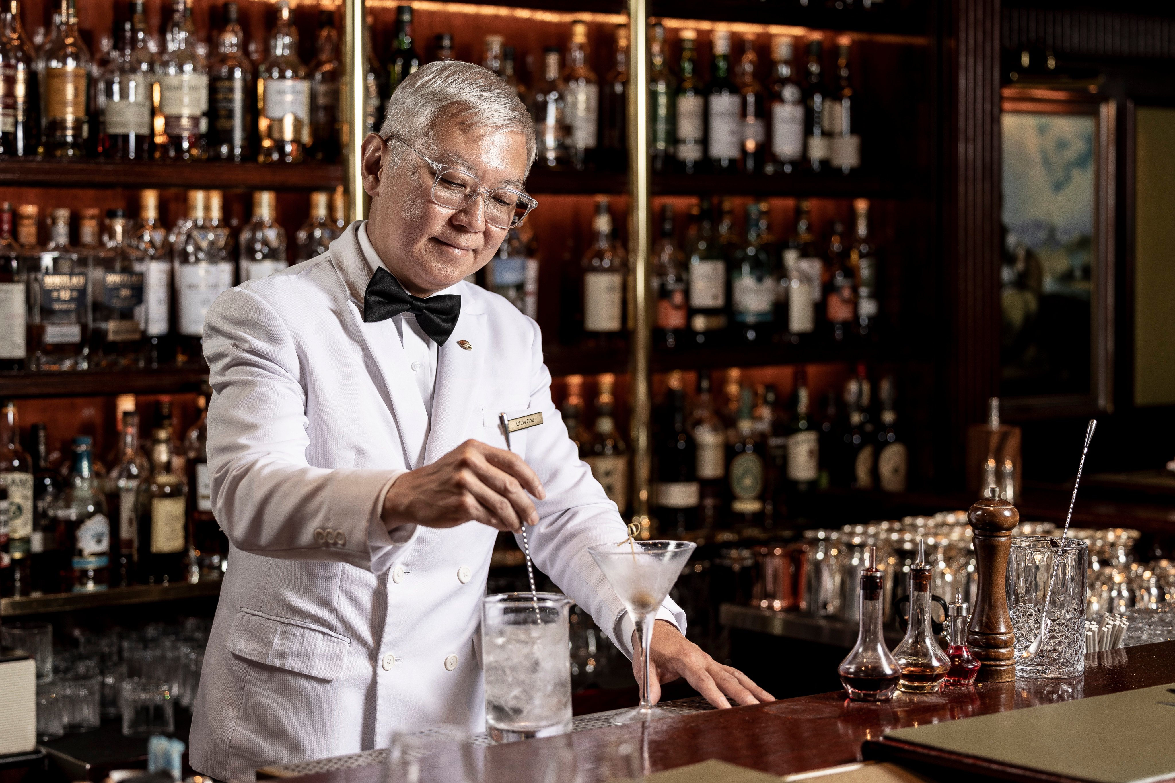 A veteran bartender at The Chinnery. Photo: Mandarin Oriental Hong Kong