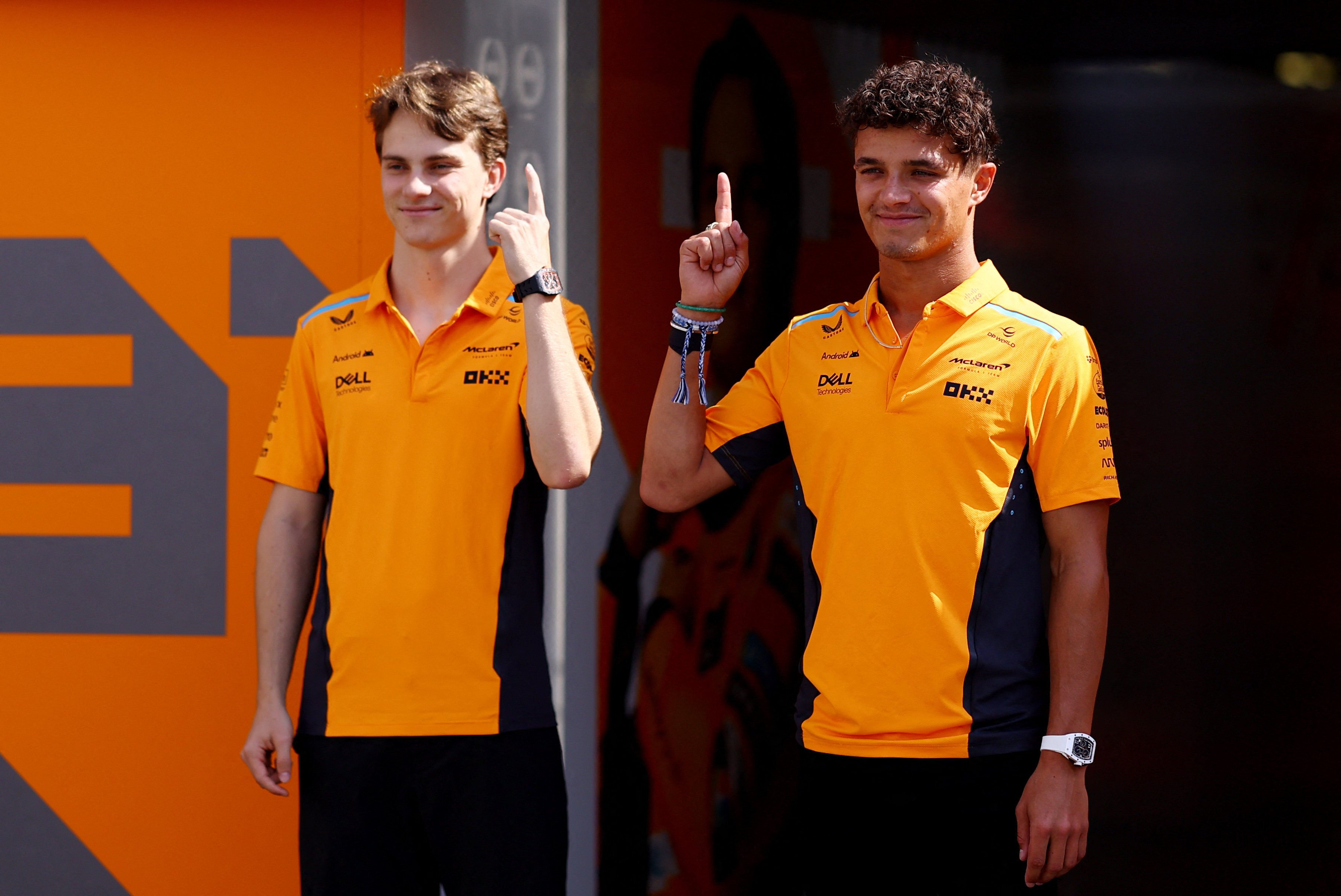 McLaren’s Oscar Piastri (left) and Lando Norris are fourth and second, respectively, in the standings ahead of this weekend’s Azerbaijan Grand Prix. Photo: Reuters